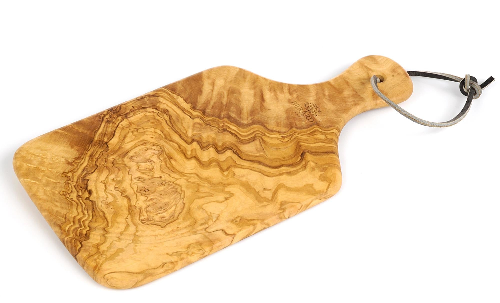 Schneidebrett mit Griff Olivenholz 21x11x0.7 cm