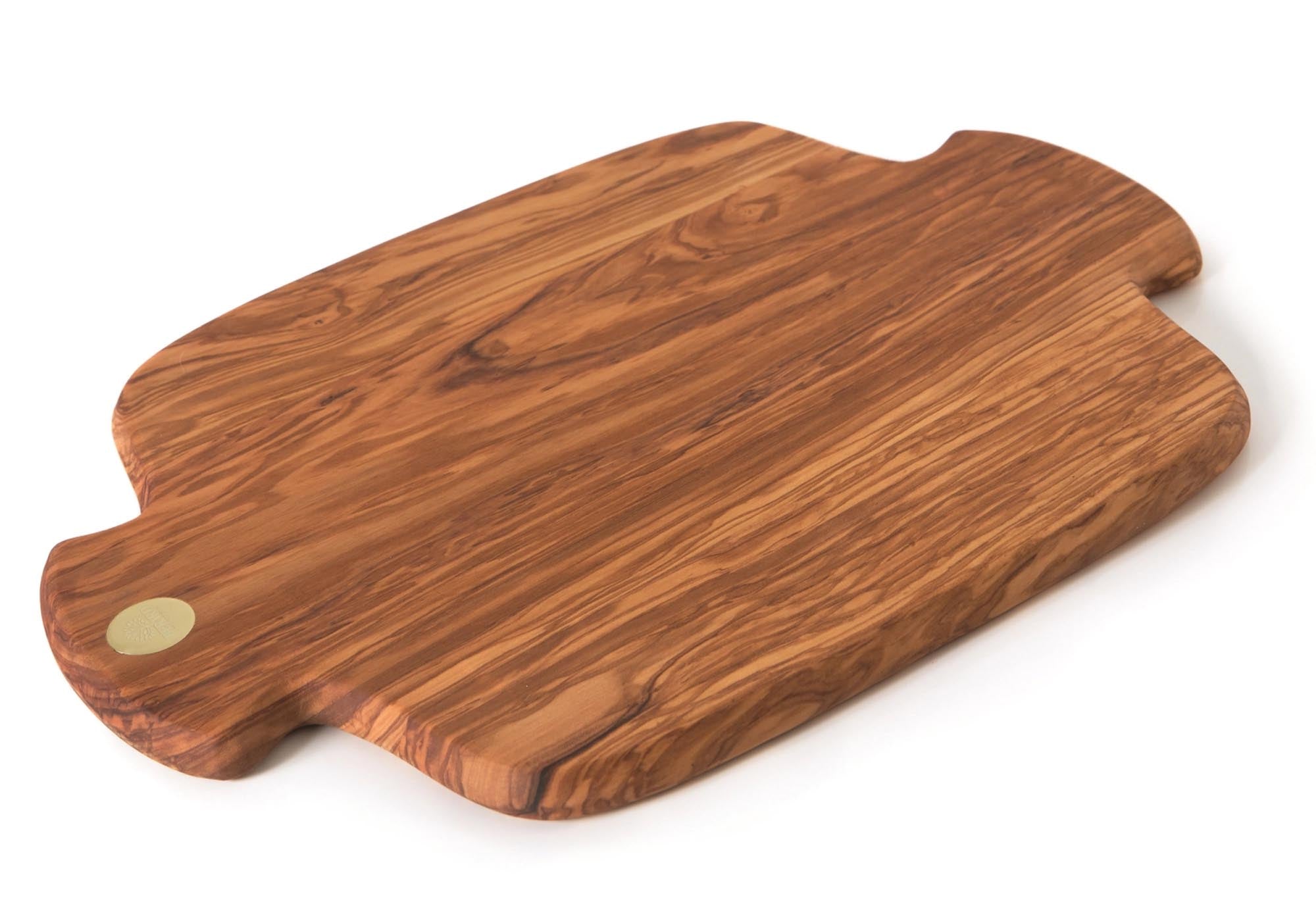 Schneidebrett gross Olivenholz, 40x30x1.7 cm m. Wax  Beutel