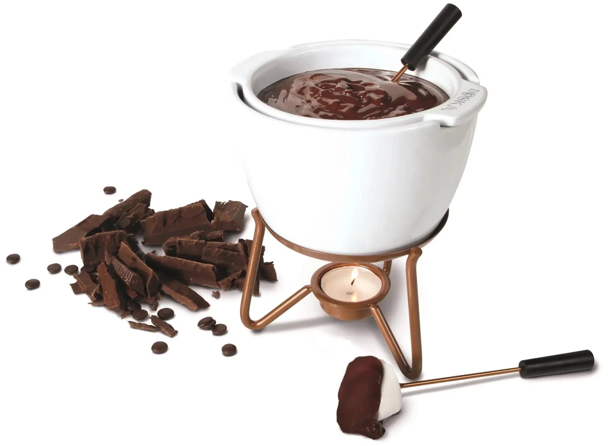 Choco Fondue Marie weiss Keramik Edelst. Plastik 160x155x215 - KAQTU Design