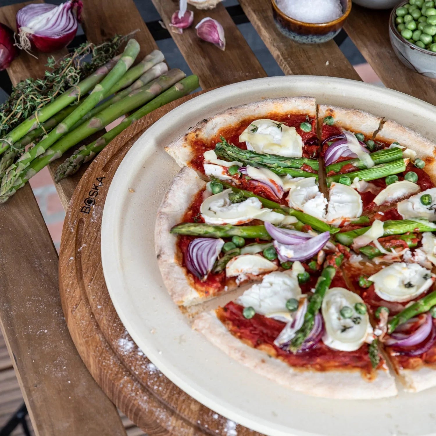 Perfekte Pizza mit dem Boska Pizzastein Deluxe L genießen.