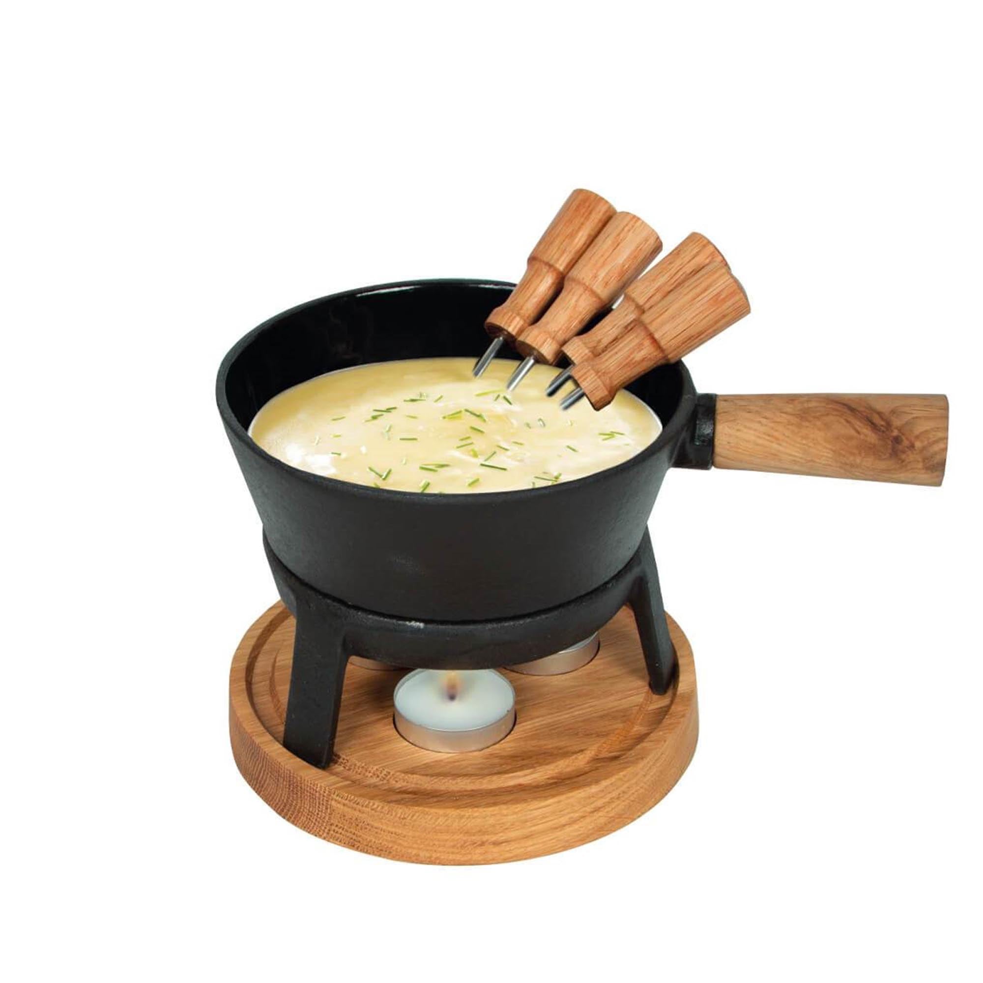 Fondueset Pro S: Edles Eichenholz für unvergessliche Fondueabende.