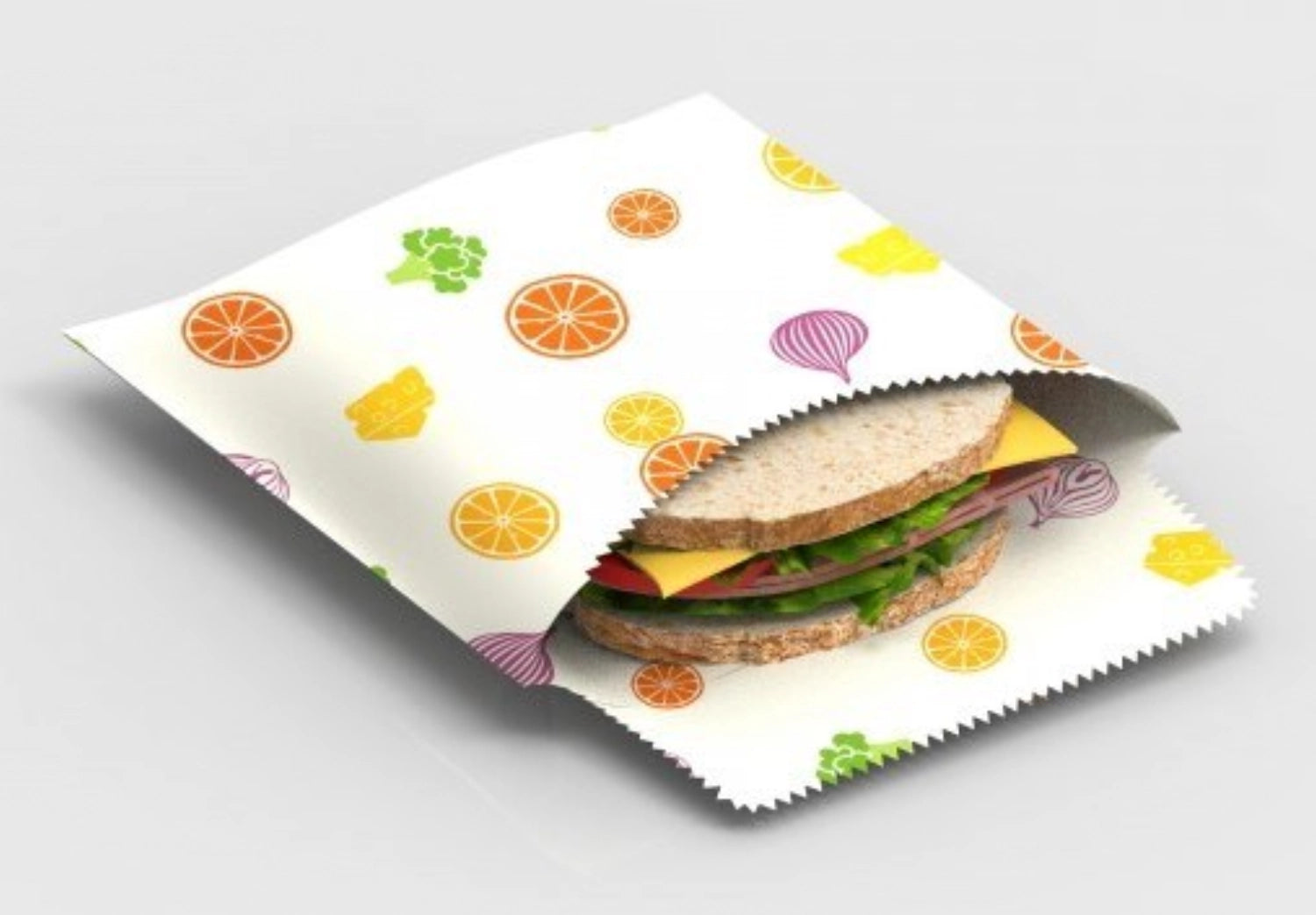 Nachhaltiger Bienenwachs Sandwichbeutel für Obst und Gemüse, 17x18cm, von Nuts Innovations. Ideal für umweltfreundliche Aufbewahrung.