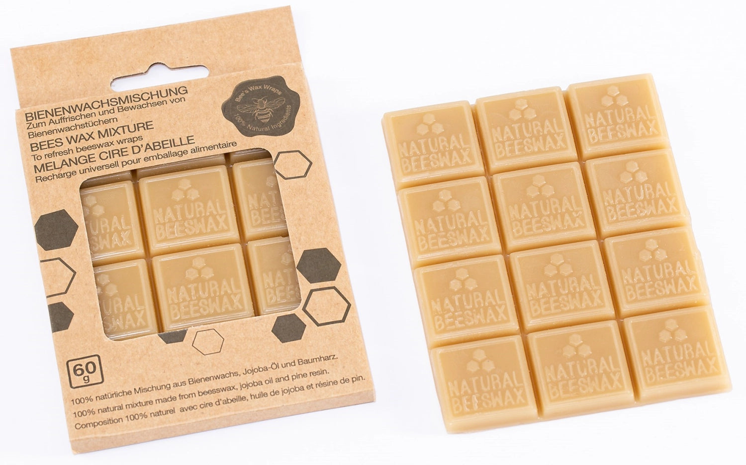 Bienenwachs Nachwachsset von Nuts Innovations – ideal für DIY-Projekte, um umweltfreundliche Wachstücher selbst herzustellen.