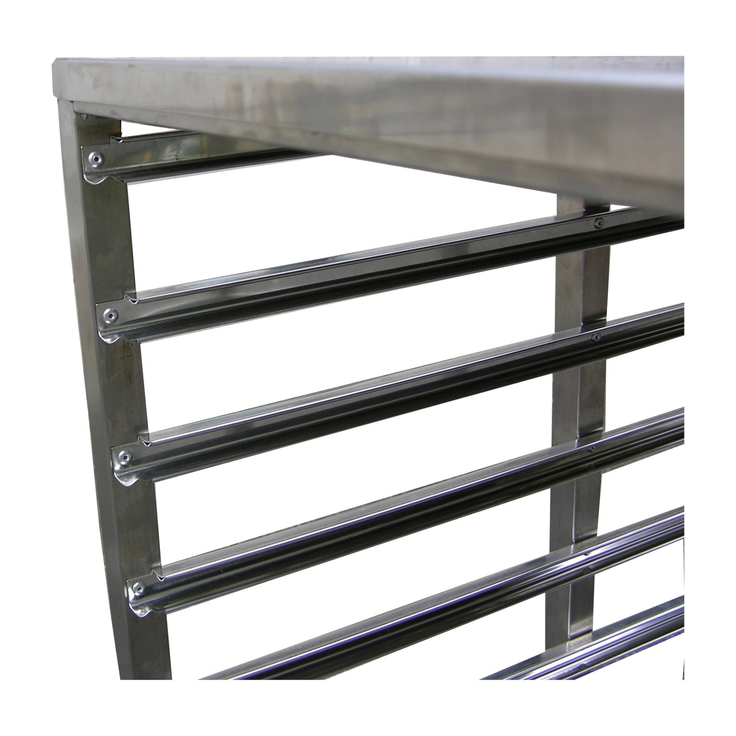 Robuster Edelstahl-Transportwagen mit 7 Ablageschienen, perfekt für professionelle Küchen und Catering, Maße 65x53cm, stilvolles Design.