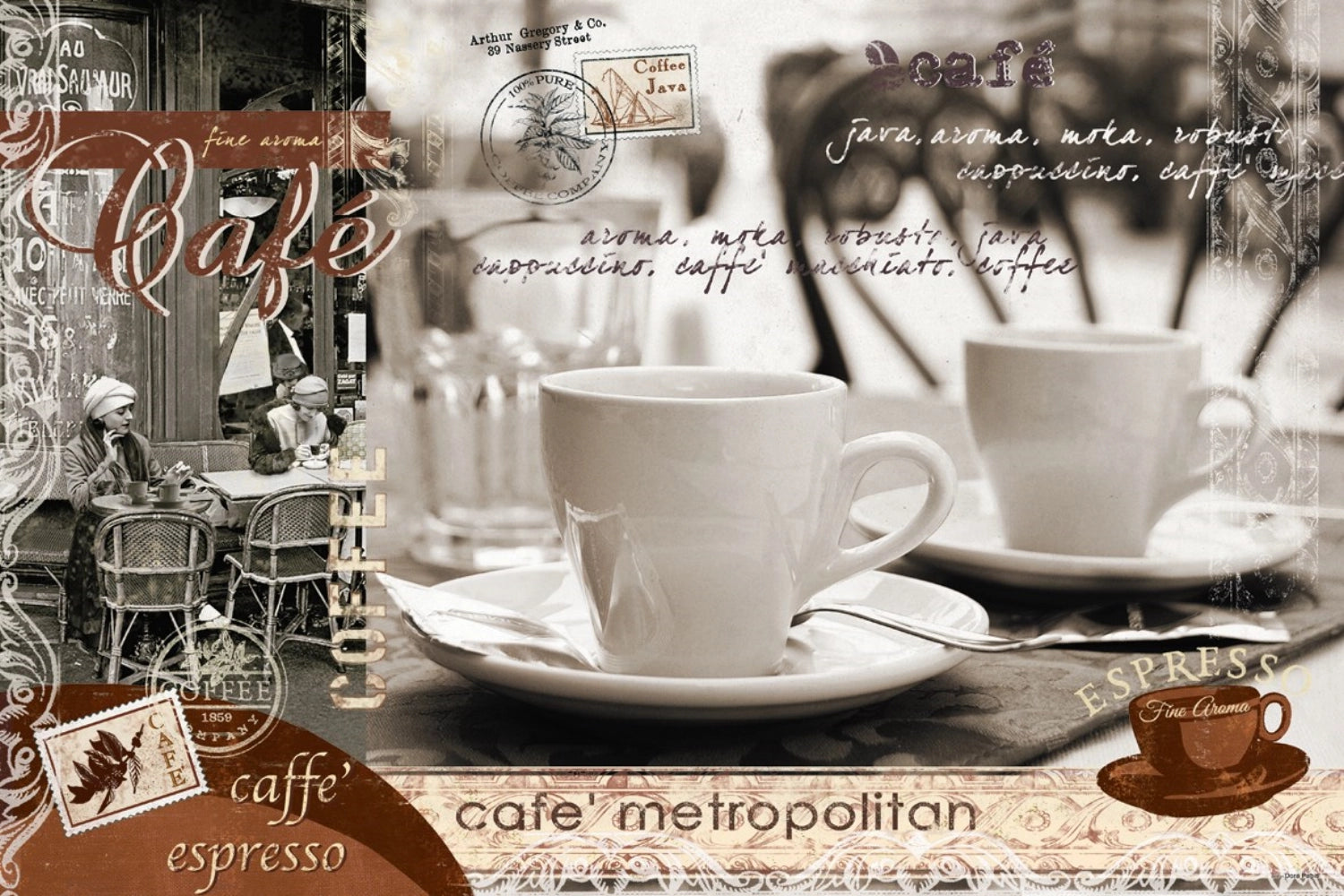Cafe Metro Tischset 45x30cm in Mehrfarbig präsentiert im Onlineshop von KAQTU Design AG. Tischset ist von Easy Life