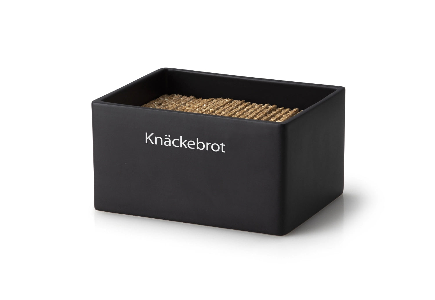 Schlichte schwarze Vorratsdose aus Keramik von Continenta, perfekt für die praktische und dekorative Lagerung von Lebensmitteln, Maße 17.5x13.5x11 cm.