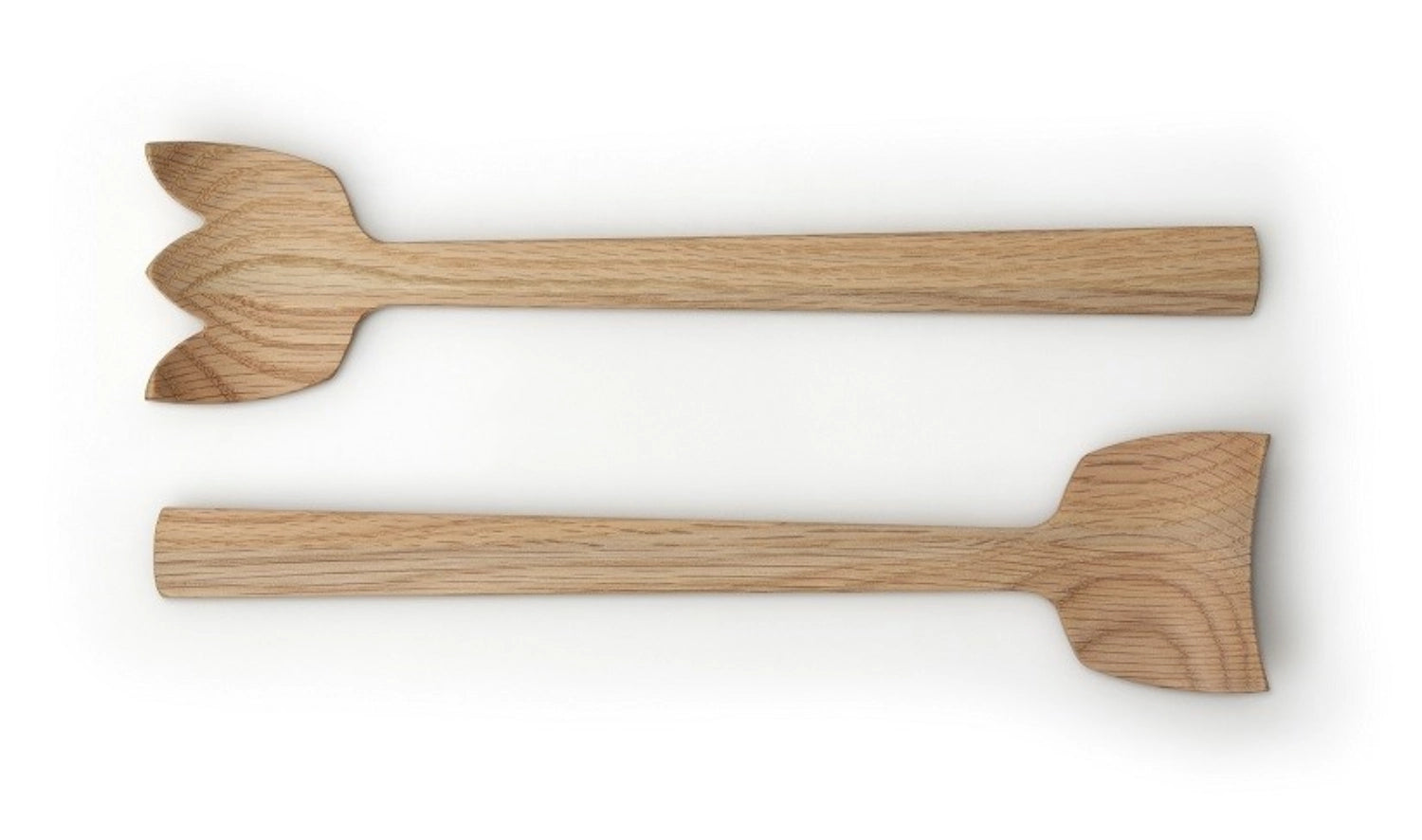 Eiche Salatbesteck Tulip von Continenta: Hochwertiges, handgefertigtes Design aus Eichenholz, ideal für elegante Tischarrangements und besondere Anlässe.
