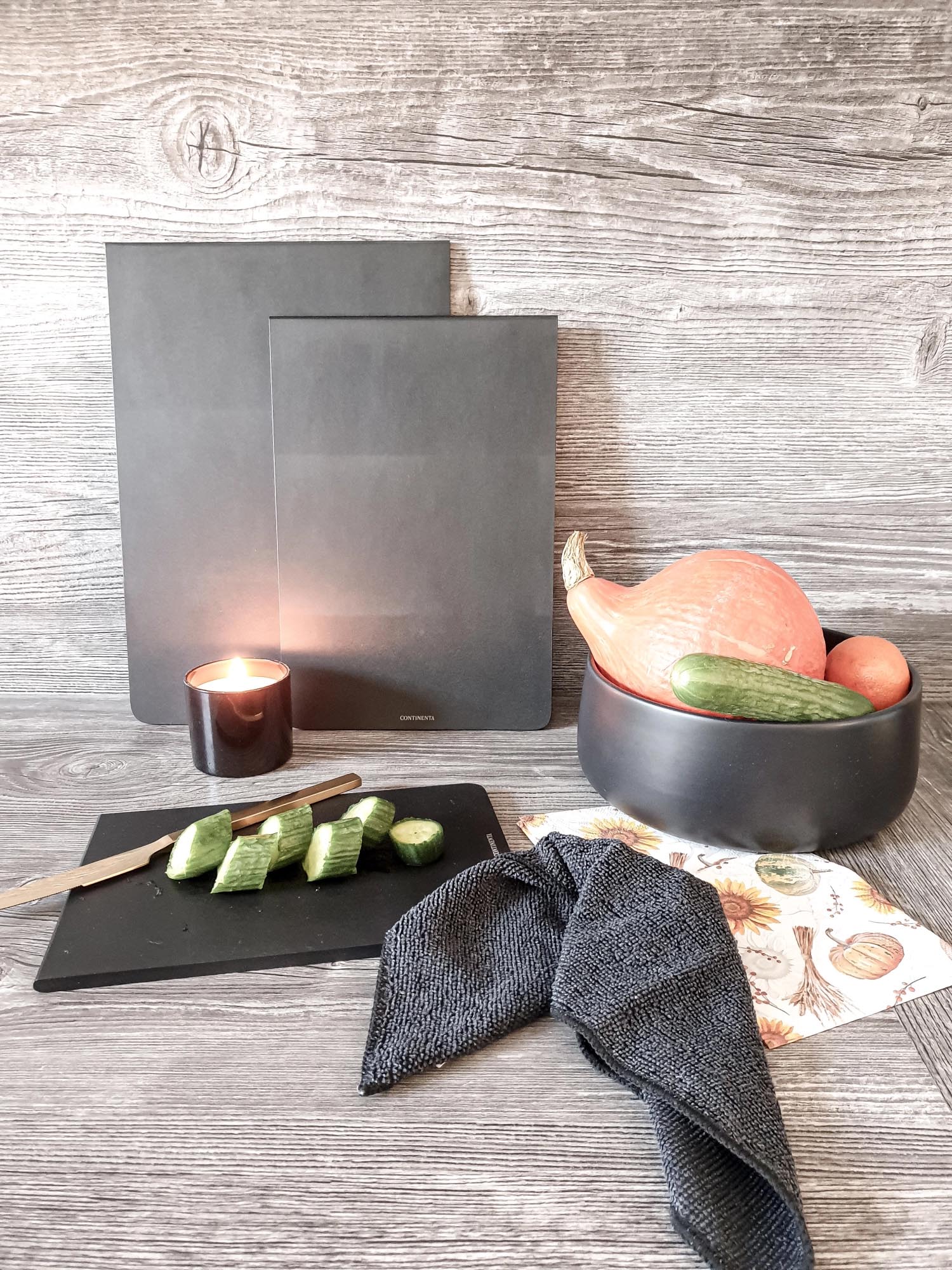 Hochwertiges Duracore Schneidebrett in elegantem Schwarz, 34,5 x 24 cm. Langlebig, rutschfest und leicht zu reinigen – perfekt für jede Küche!