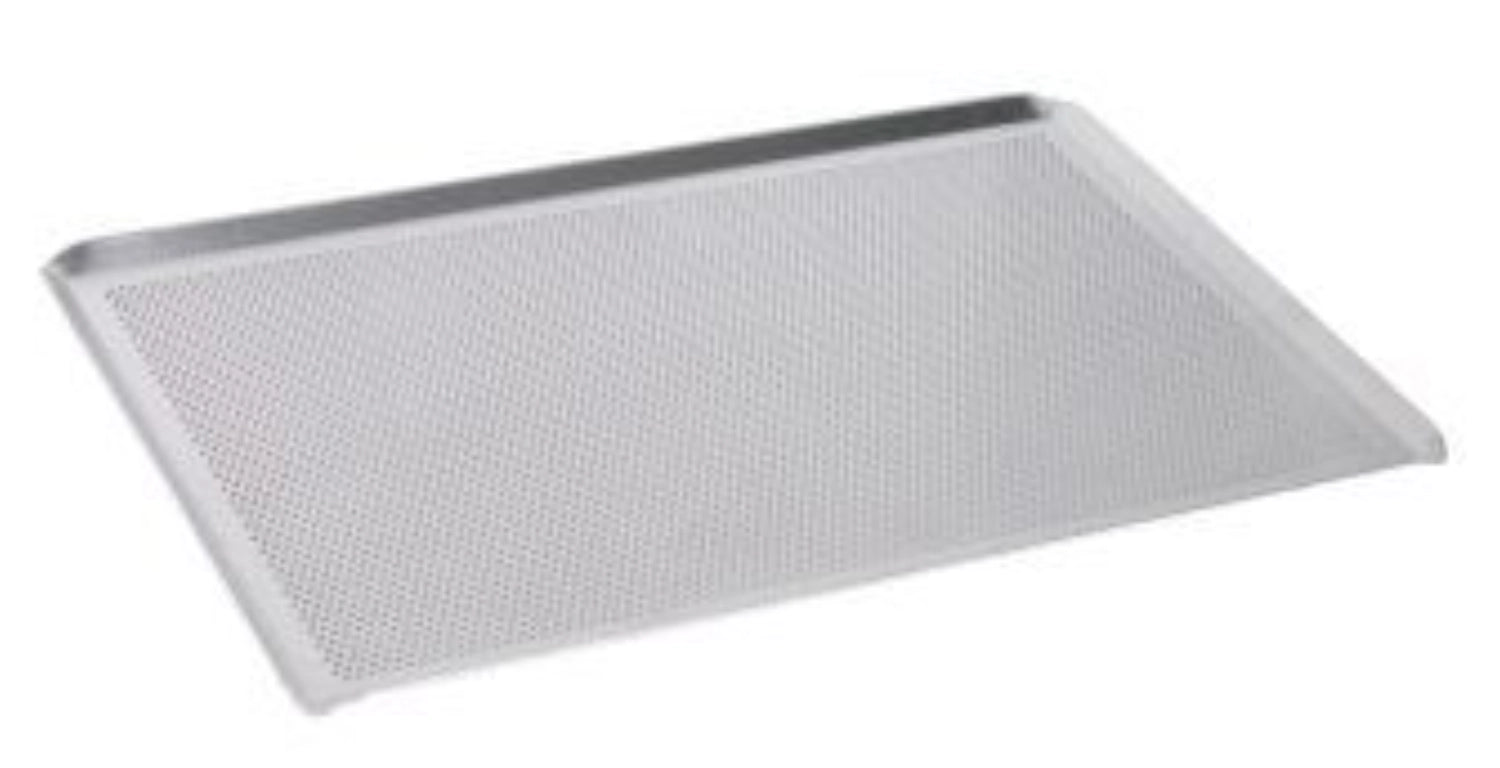 Aluminium Backblech gelocht GN 1/1, 60x40cm, 1cm hoch, ideal für gleichmäßiges Backen und optimale Luftzirkulation, perfekt für Profiküchen.