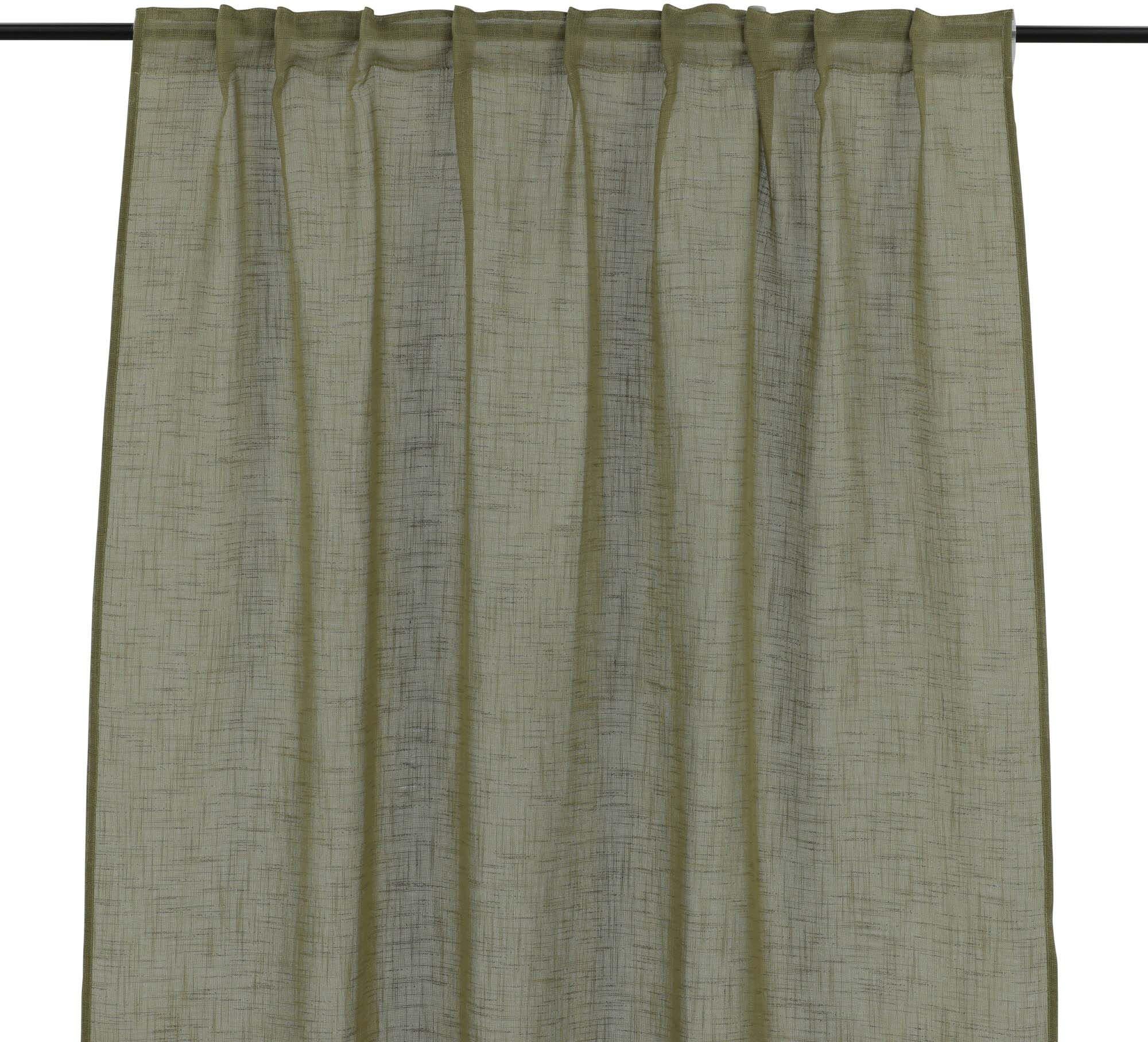 Kaya Vorhang im 2er Pack: Stilvolle beige Vorhänge aus langlebigem Polyester, ideal für Fenster und Raumteiler. Pflegeleicht und elegant.