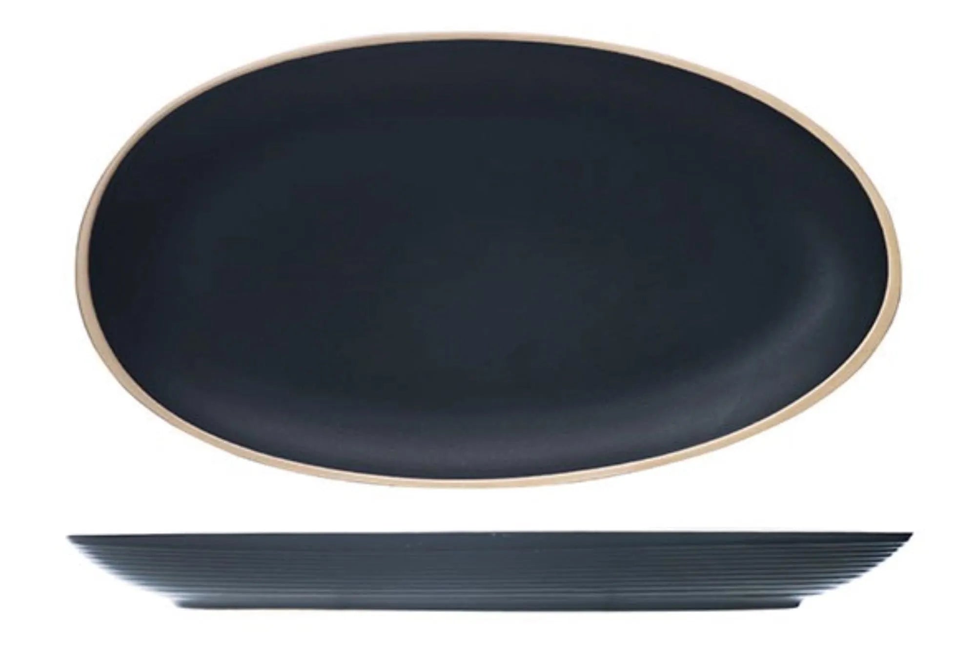 Galloway Black Platte oval, 29.5x16 cm - KAQTU Design