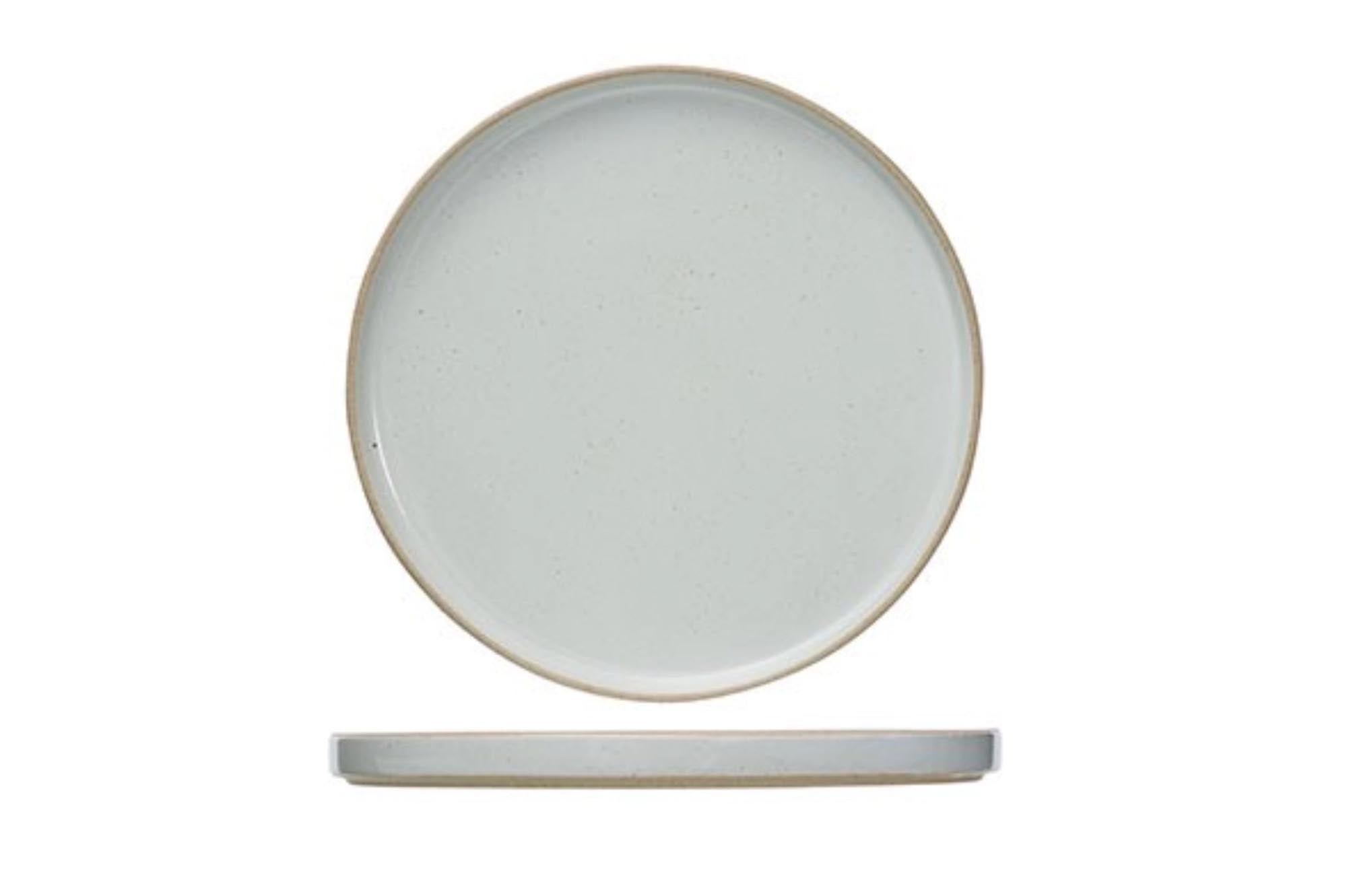 Eleganter hellblauer Speiseteller (Ø 28 cm) aus robustem Steingut. Perfekt für stilvolle Tischdekoration. Spülmaschinen- & mikrowellengeeignet.