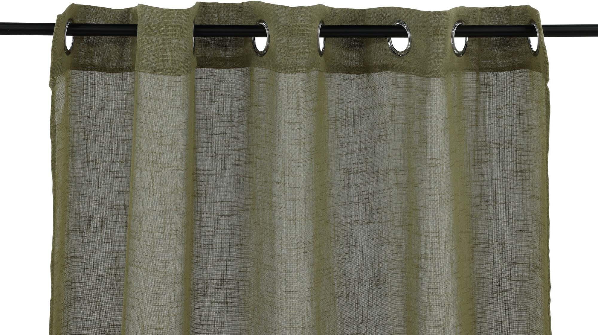 Kaya Vorhang 2er Pack: Elegante, langlebige Vorhänge aus 100% Polyester in Beige, ideal für harmonische Wohnräume und einfache Handhabung.