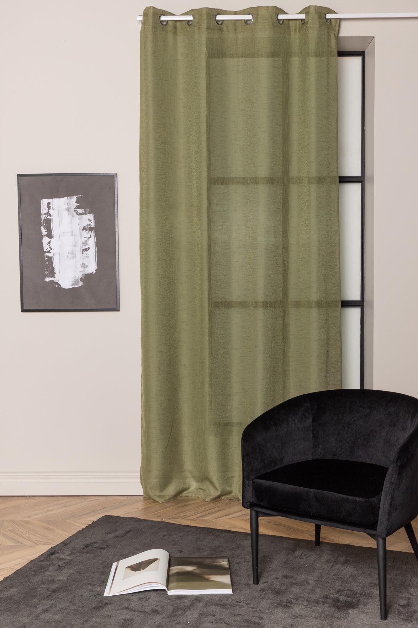 Kaya Vorhang 2er Set in Beige: Hochwertiges Polyester, 140x240 cm, elegant mit Ösen, perfekt für stilvolle und einladende Räume.