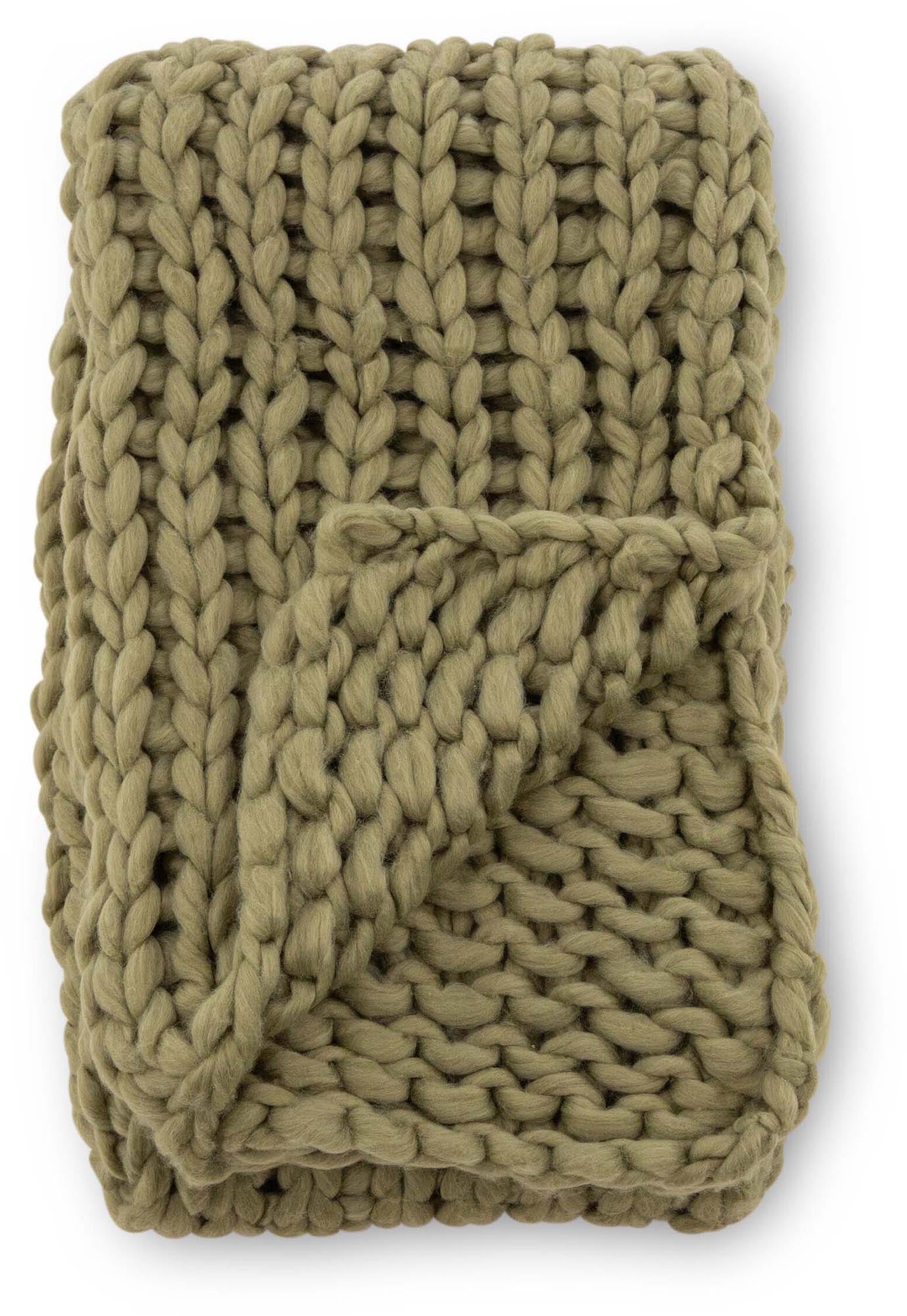 Kate Throw in Moosgrün präsentiert im Onlineshop von KAQTU Design AG. Wolldecke ist von Venture Home