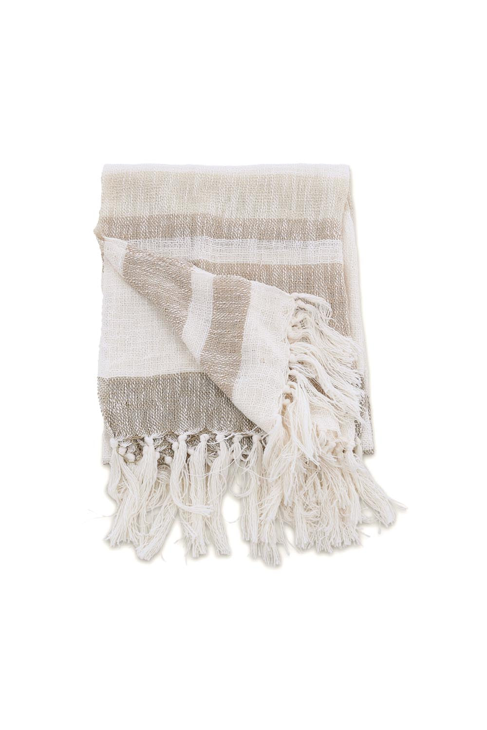 Sandy Throw in Offwhite/Beige/Braun präsentiert im Onlineshop von KAQTU Design AG. Wolldecke ist von Venture Home