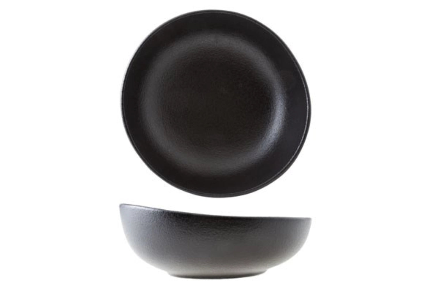 Elegante schwarze Schüssel von Blackstone, Ø 14 cm, perfekt für Salate oder Desserts, verleiht jedem Tisch eine stilvolle Note.