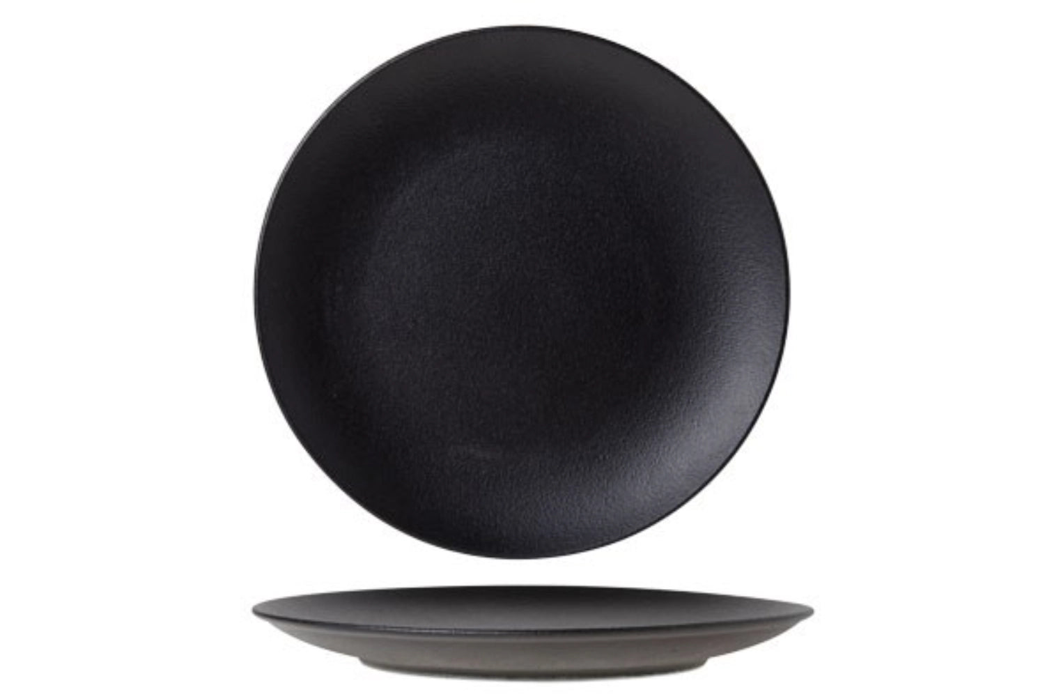 Stilvolle schwarze Platte von Blackstone, Ø 24 cm, ideal für kreative Anrichte und besondere Anlässe, bringt Eleganz auf jeden Tisch.