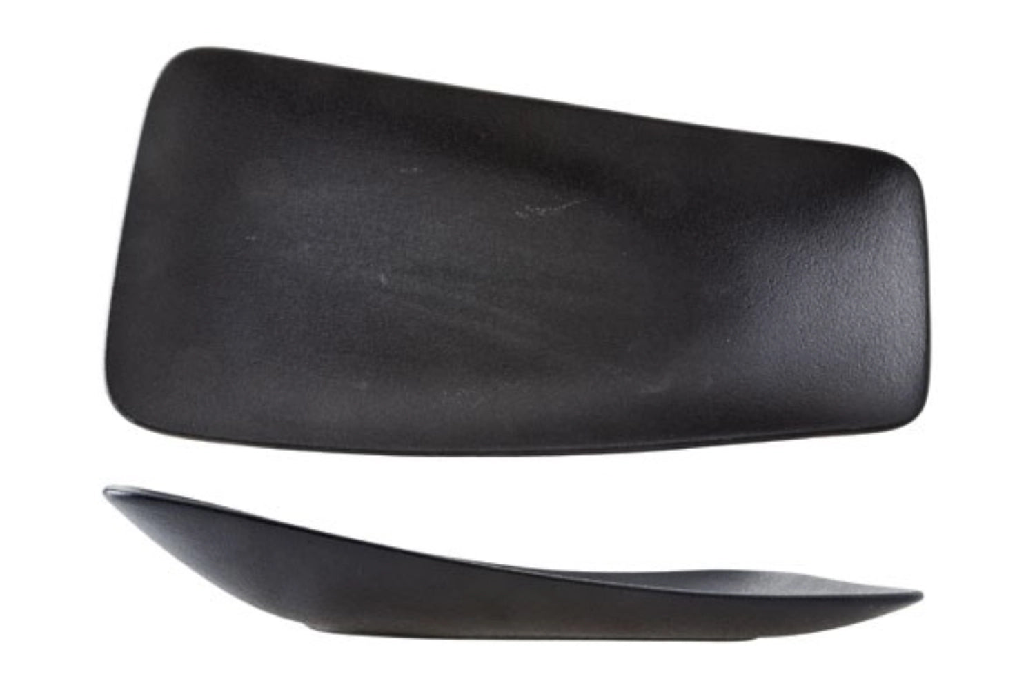 Schlichte schwarze Servierplatte von Blackstone, 29 x 15,5 cm, ideal für stilvolle Anlässe und kreative Tischdekoration.