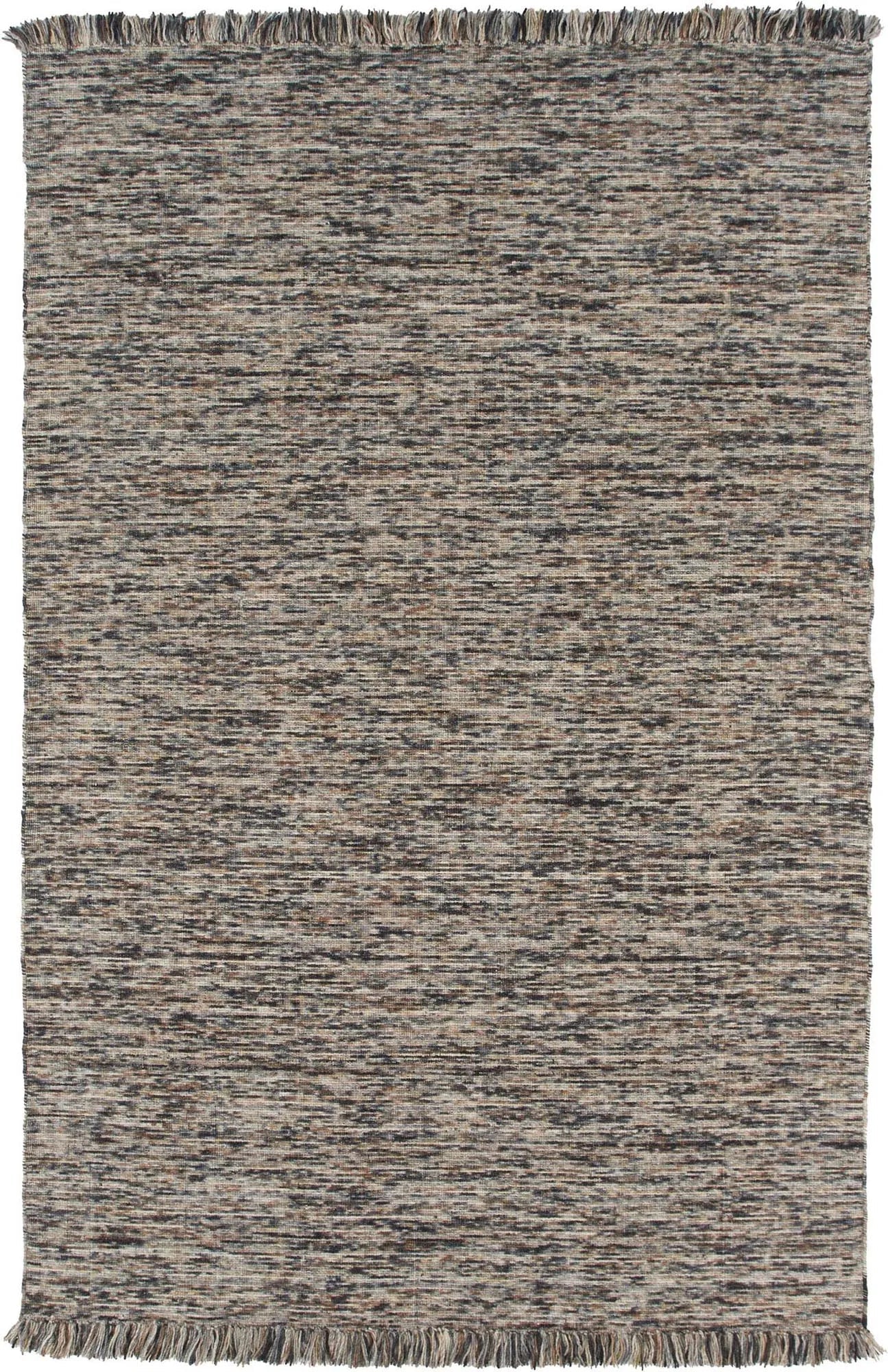 Eleganter Wollteppich mit Fransen, mehrfarbiges Muster, 300x200 cm, schmutzabweisend, reguliert Raumklima, luxuriös und gemütlich.