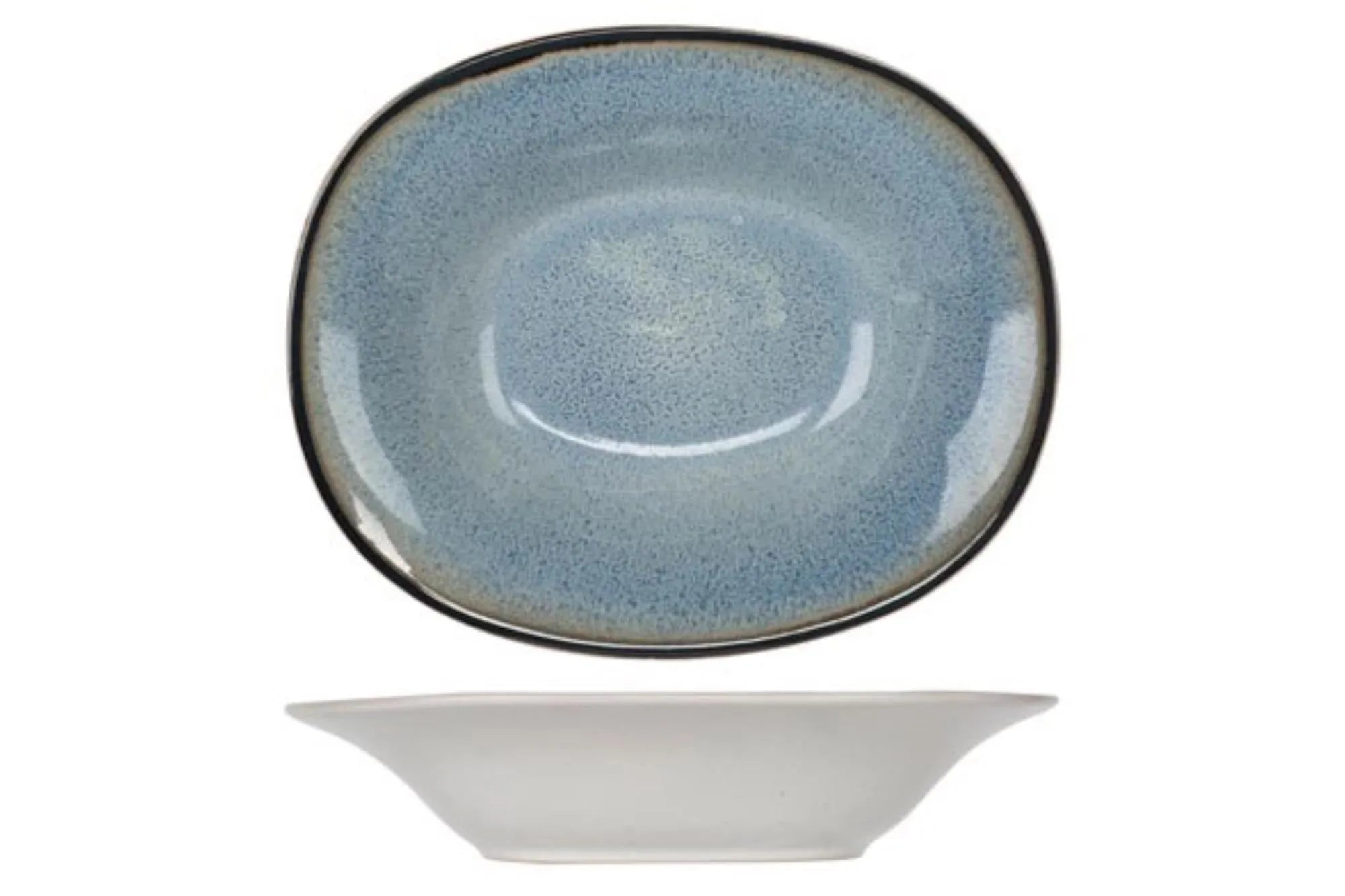 Fez Blue Suppenteller oval,  17.5 x 21.5 cm - KAQTU Design