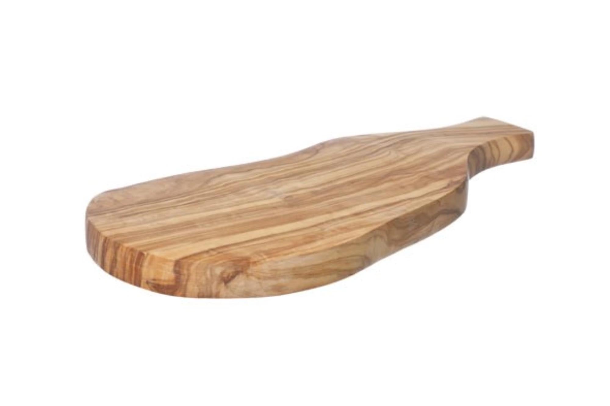 Olivenholz Servierbrett mit Griff 31-35 cm