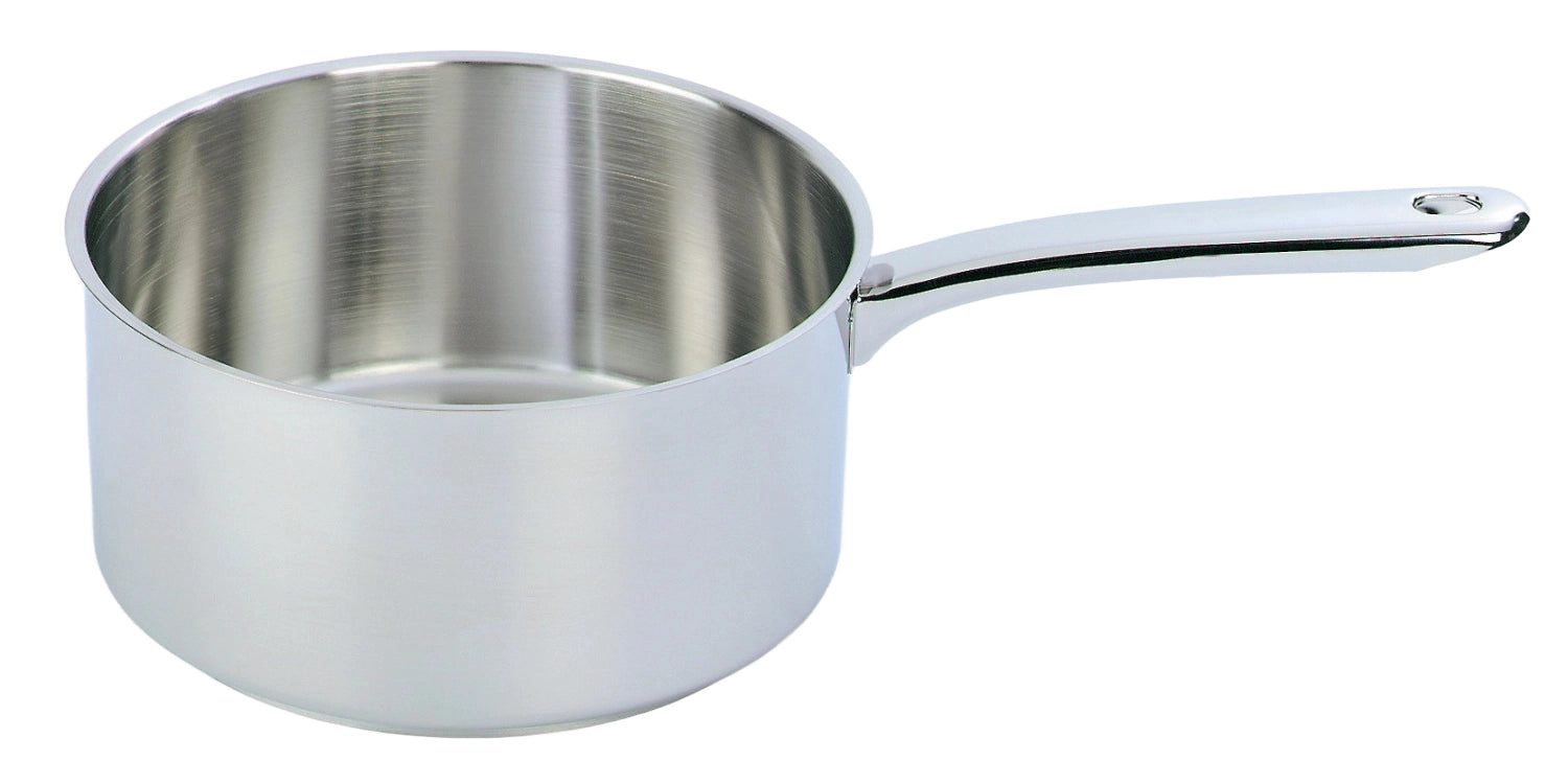 Hochwertige Demeyere Apollo Stielkasserolle mit 1 l Volumen, perfekt für feine Saucen und schonendes Kochen in der modernen Küche.