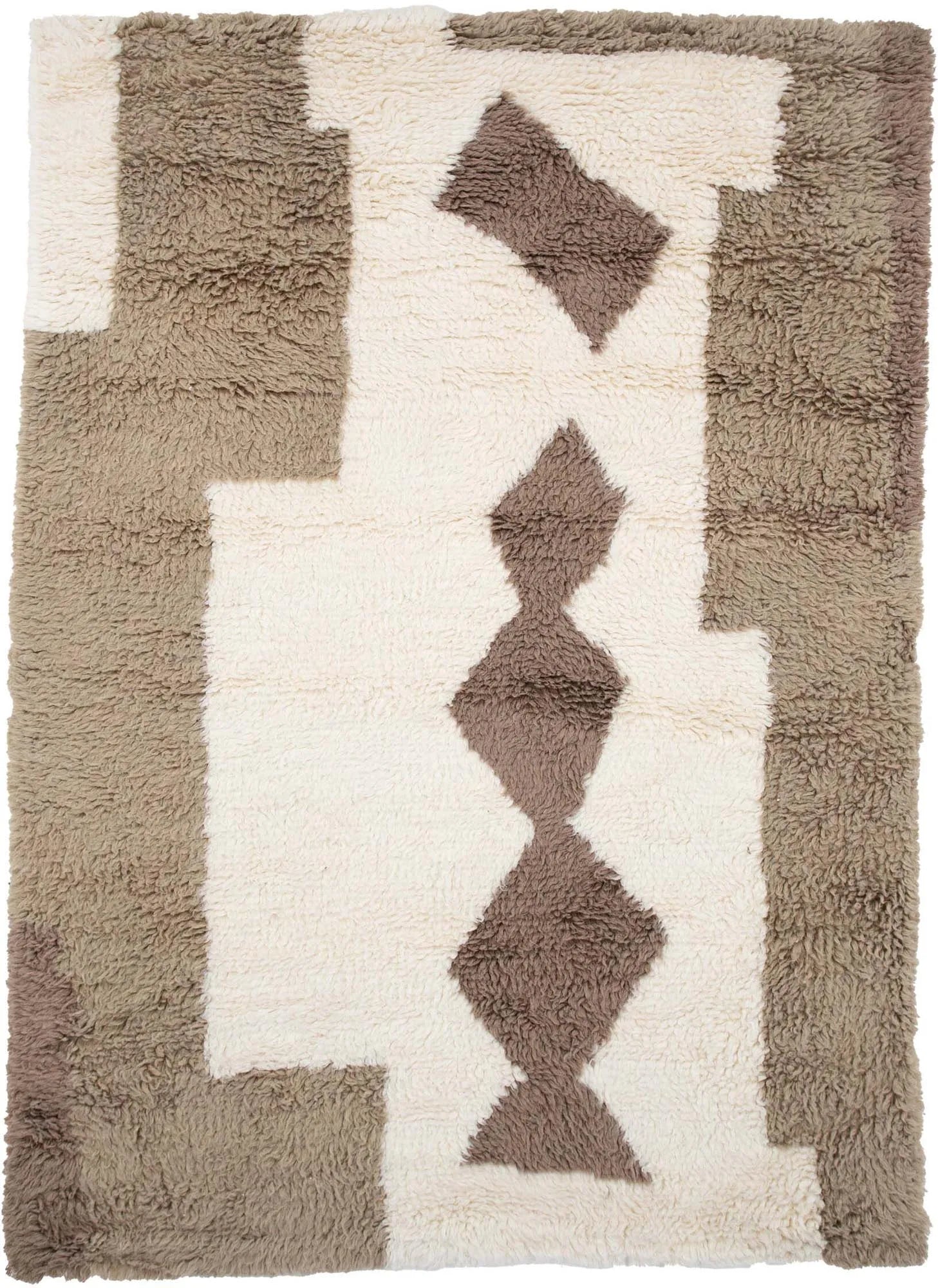 Eleganter Nestor Wollteppich von Venture Home: Weich, langlebig, stilvoll in Weiß, Beige, Braun. Perfekt für jeden Raum.