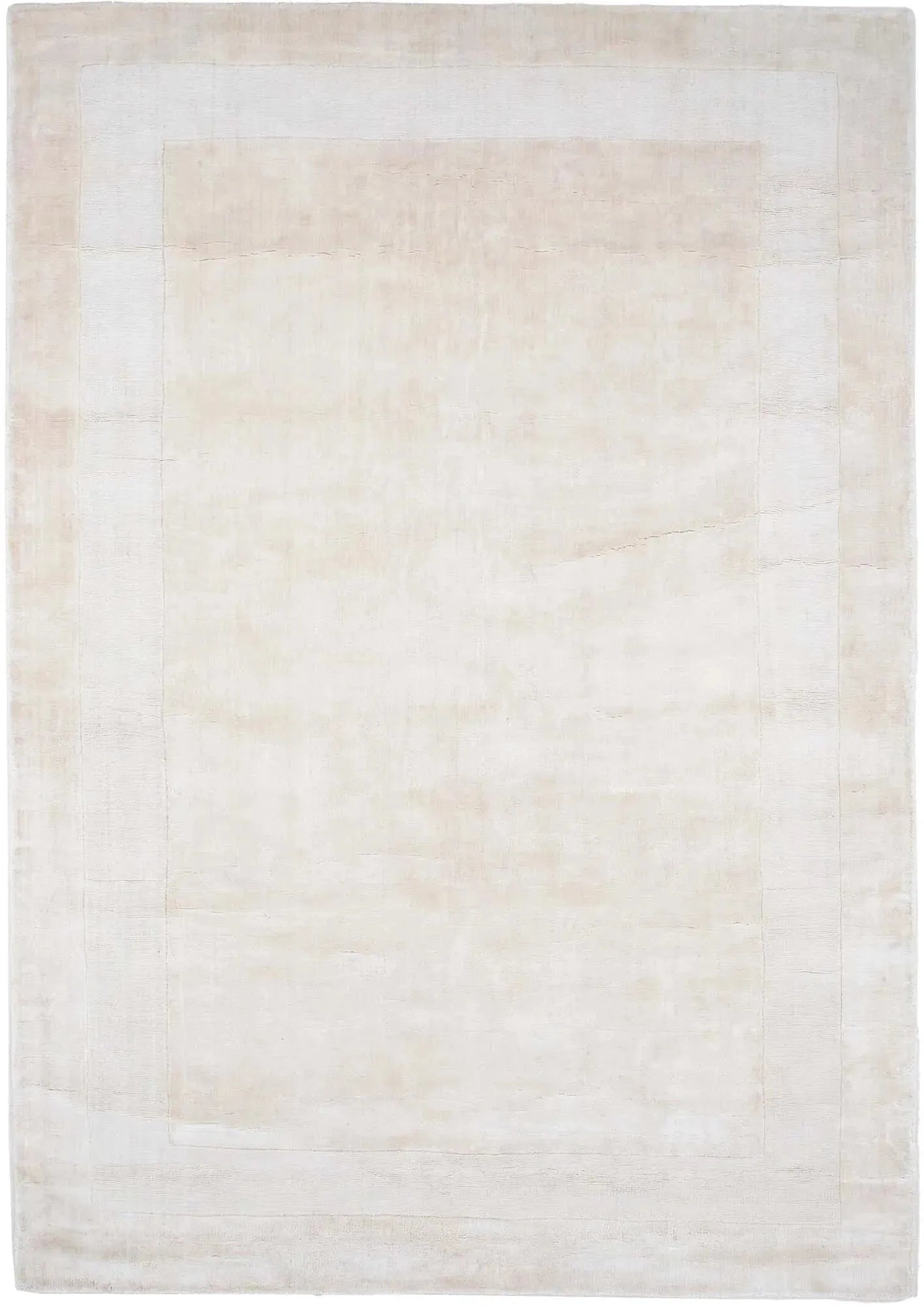 Eleganter Boston Teppich von Venture Home: Weiche Viskose, stabiler Baumwollrücken, 230x160 cm, beige-weißes Design.
