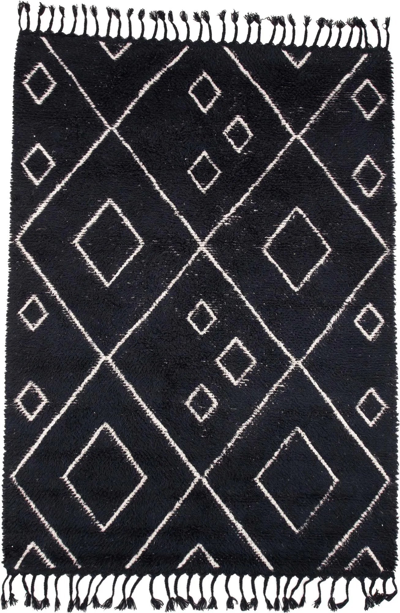 Luxuriöser David Teppich in aschgrau-weiß, 230x160 cm, aus hochwertiger Wolle. Modernes Design, weich, langlebig, pflegeleicht.