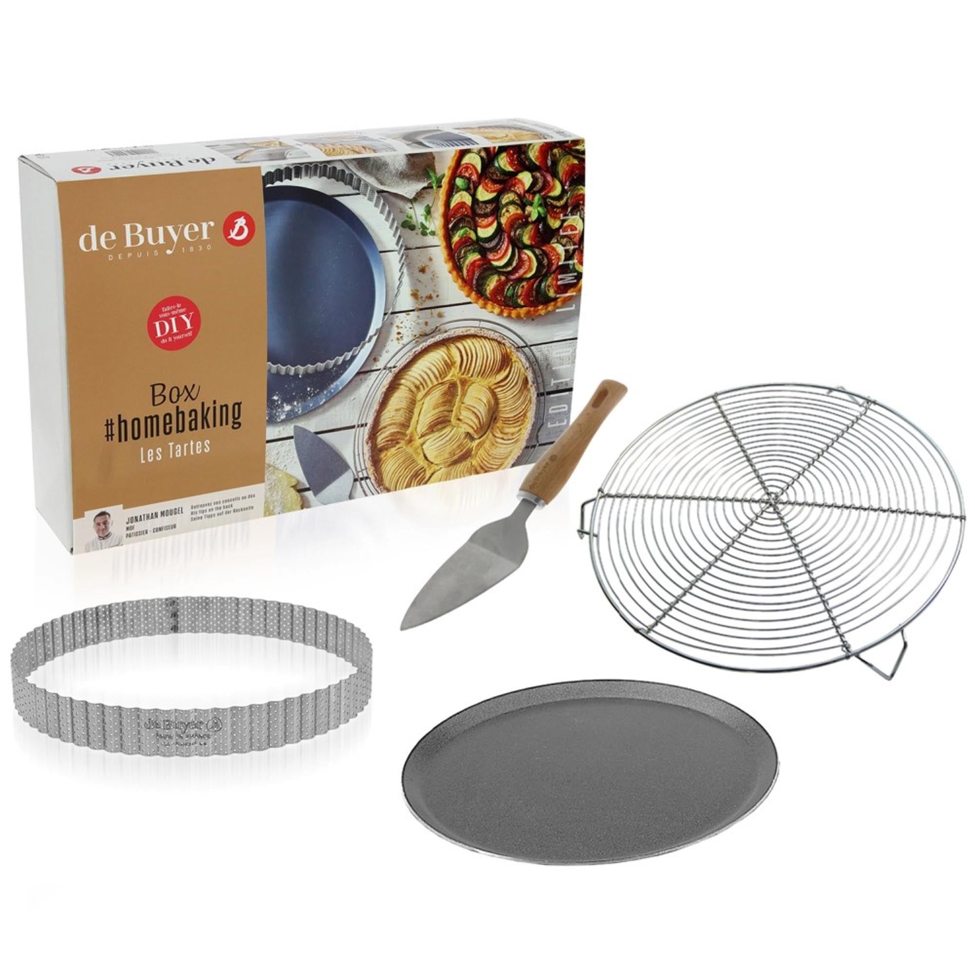 4er Set HOMEBAKING : LES TARTES, Ø28cm, Ø24cm in Silber präsentiert im Onlineshop von KAQTU Design AG. Backutensilien ist von de Buyer