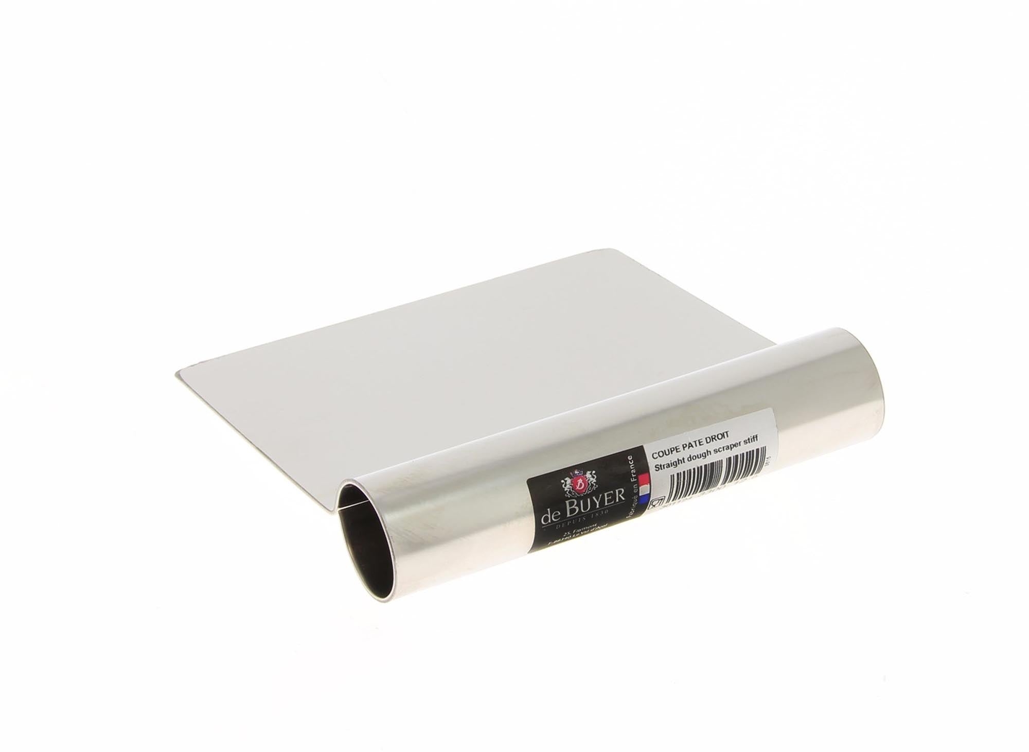 Teigspachtel aus Edelstahl, gerade Form 12x9cm, ideal zum Ausrollen und Bearbeiten von Teig, robust und langlebig, perfekt für die Backküche.