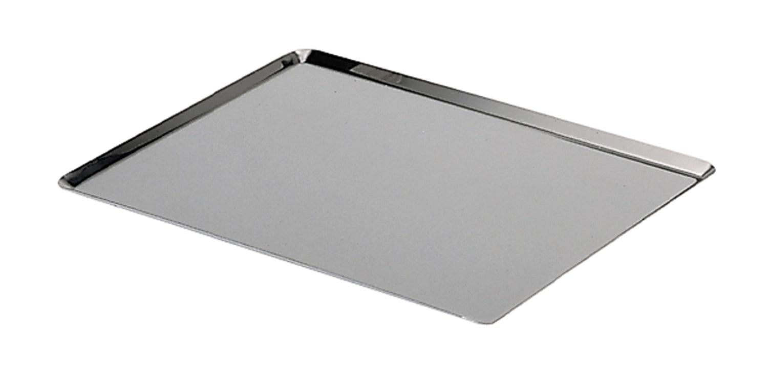 Robustes Blech von de Buyer, ideal für Backen, 60x40 cm, H: 1 cm, mit praktischen schrägen Kanten für einfaches Handling.