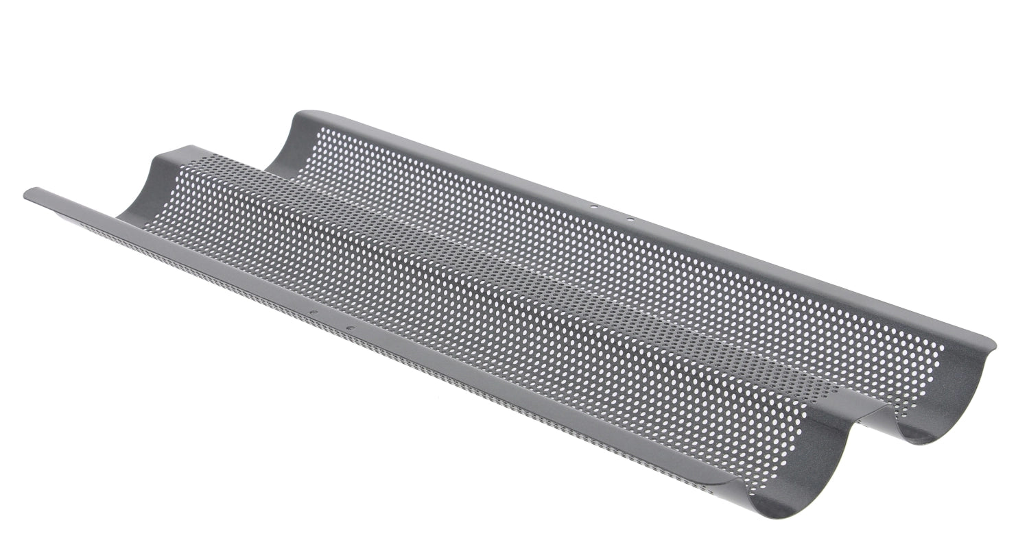 Baking tray g<tc>elo</tc>cht, wavy for 2 baguettes 37x16.2cm