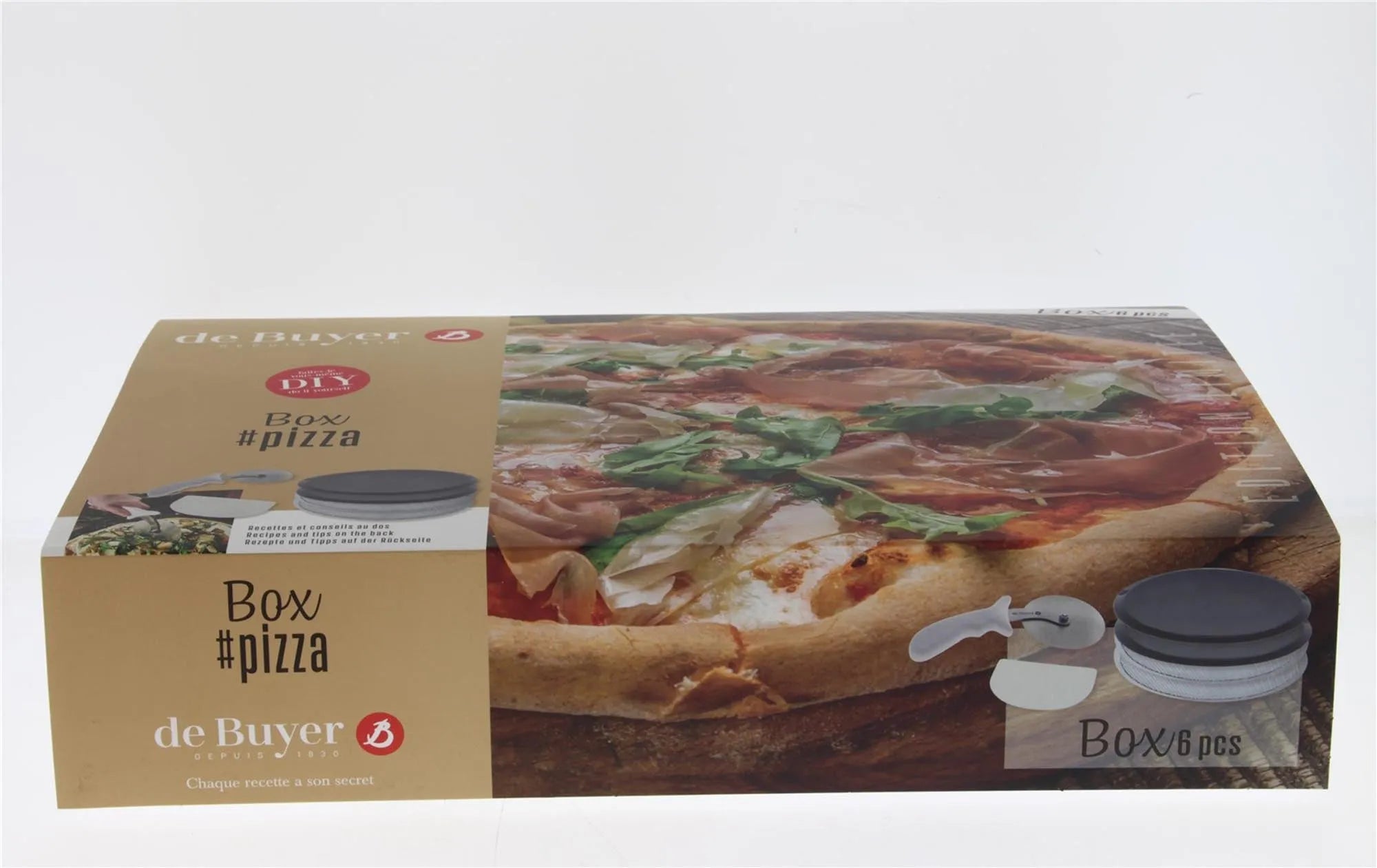 Perfektes Pizzaset: Backroste, Pizzarad & Teighorn von de Buyer.