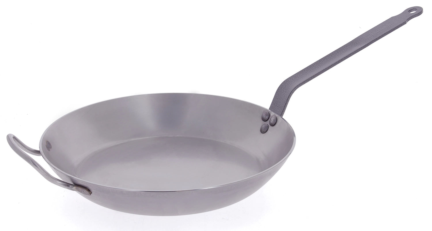 CARBONE PLUS Runde Lyonnaise Bratpfanne Ø 50cm, Induktion in Silber präsentiert im Onlineshop von KAQTU Design AG. Bratpfanne ist von de Buyer
