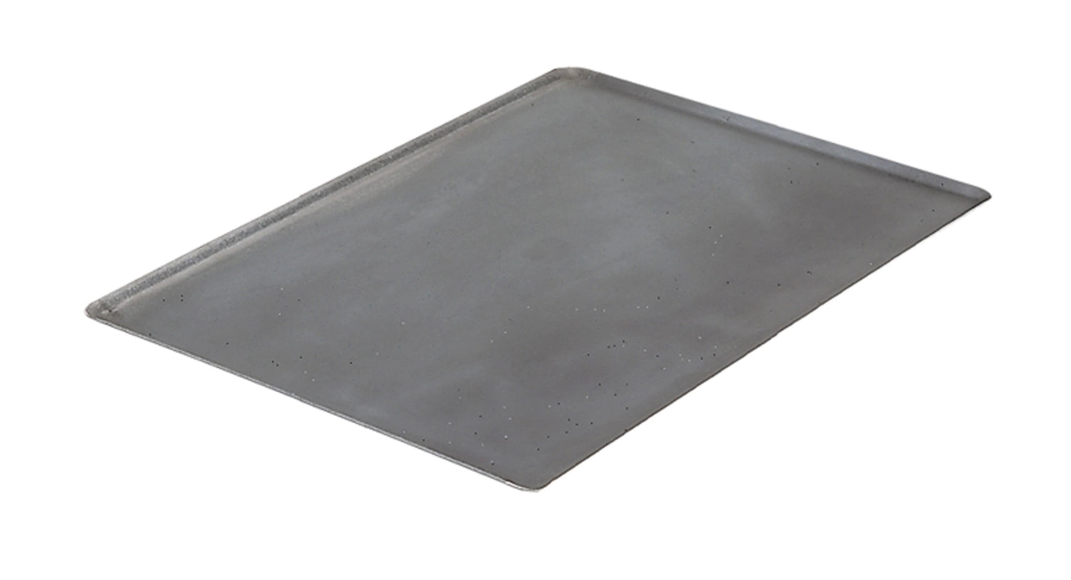 Backblech GN 11 von de Buyer mit schrägen Kanten, 1 cm hoch, ideal für gleichmäßiges Backen und vielseitige Anwendungen in der Küche.