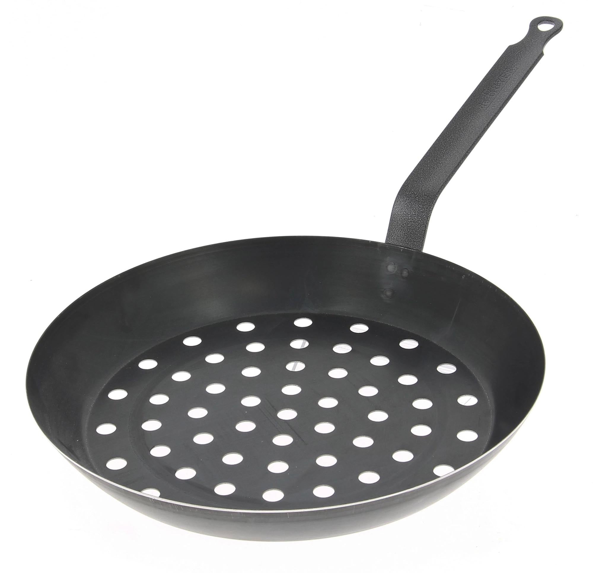 Entdecken Sie die Marronipfanne Outdoor Ø 28cm von de Buyer – ideal für Grillabende, Camping und köstliche Gerichte im Freien. Robustes Gusseisen, perfekte Bratergebnisse!