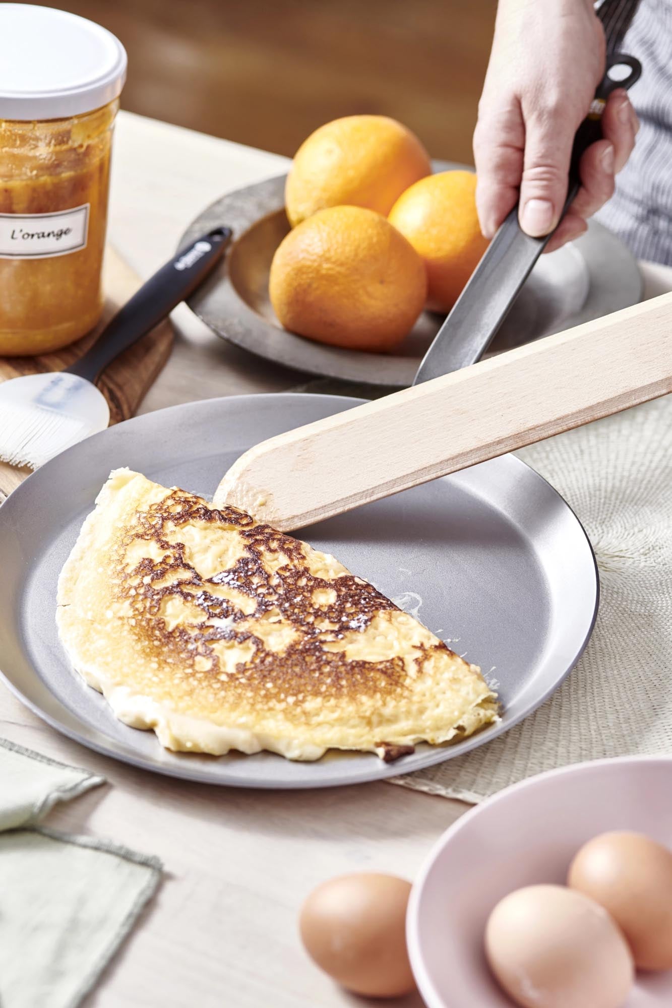 3 Set Crêpespesparty: Crêpe Mineral B26+brush+filler Ø26cm