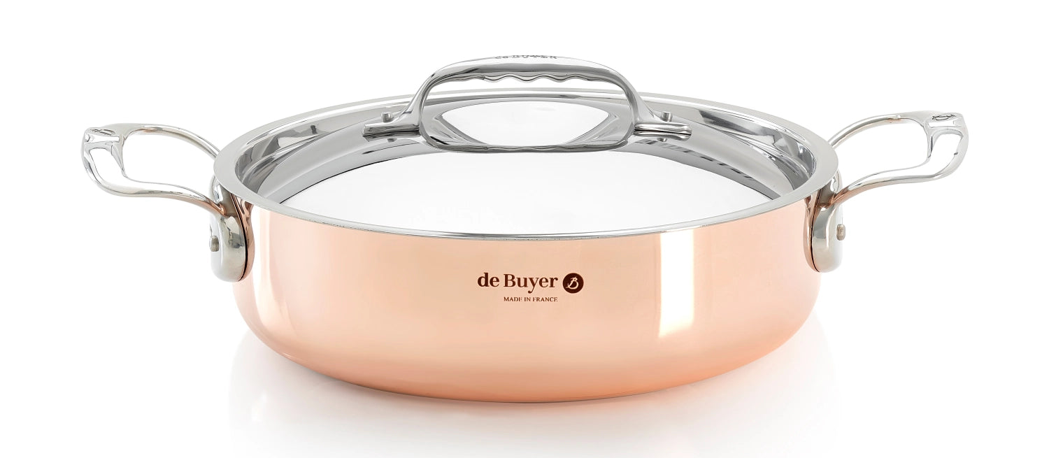 Great Matera roast pot Nied. Copperedelst.20cm, lid, ind.