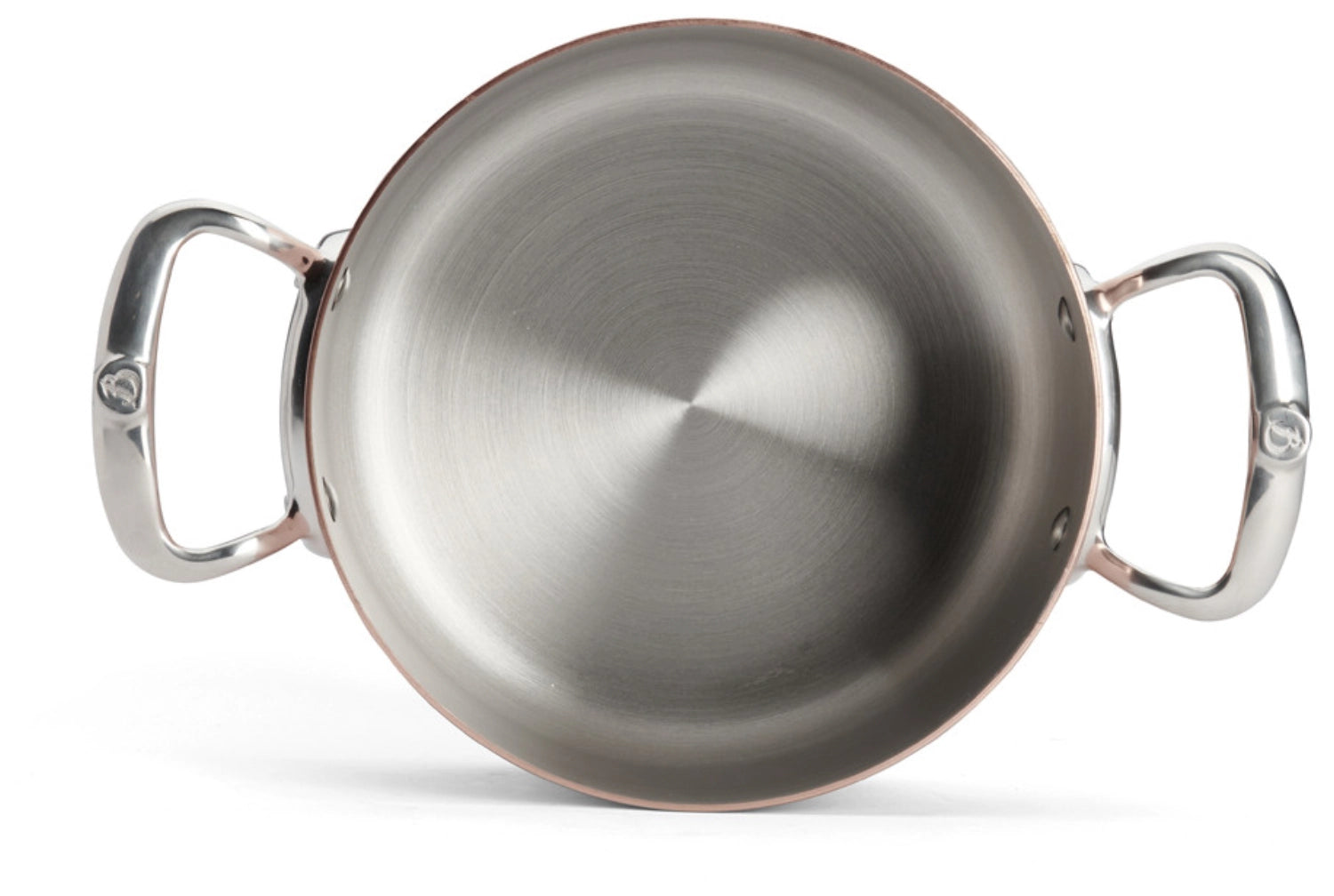 Eleganter PRIMA MATERA Gemüsetopf aus Kupfer und Edelstahl, Ø24cm, mit passendem Deckel, perfekt für Induktionskochfelder.