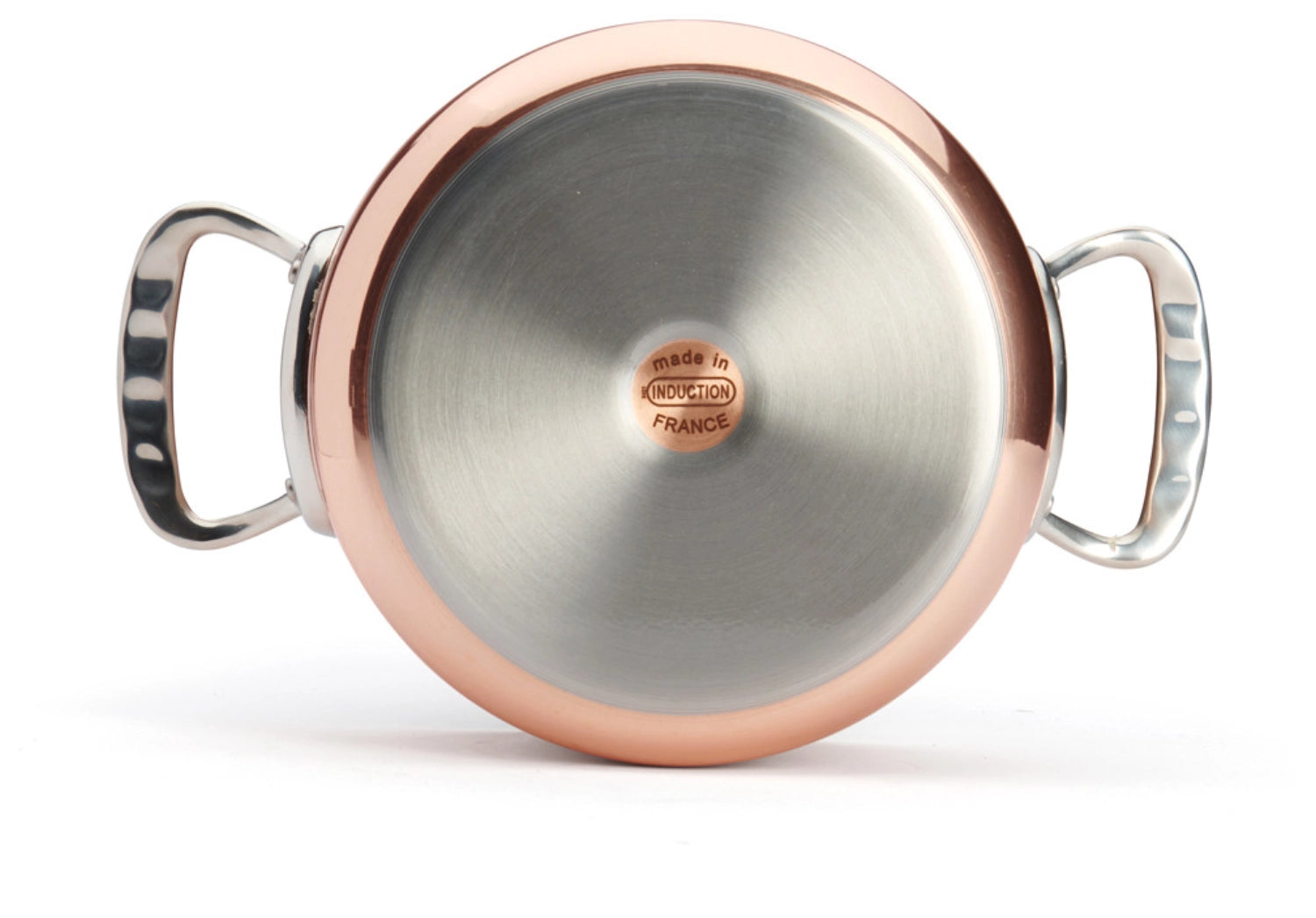 Hochwertiger Gemüsetopf PRIMA MATERA aus Kupfer und Edelstahl, Ø24cm, inklusive Deckel, ideal für die Zubereitung auf Induktionsherden.