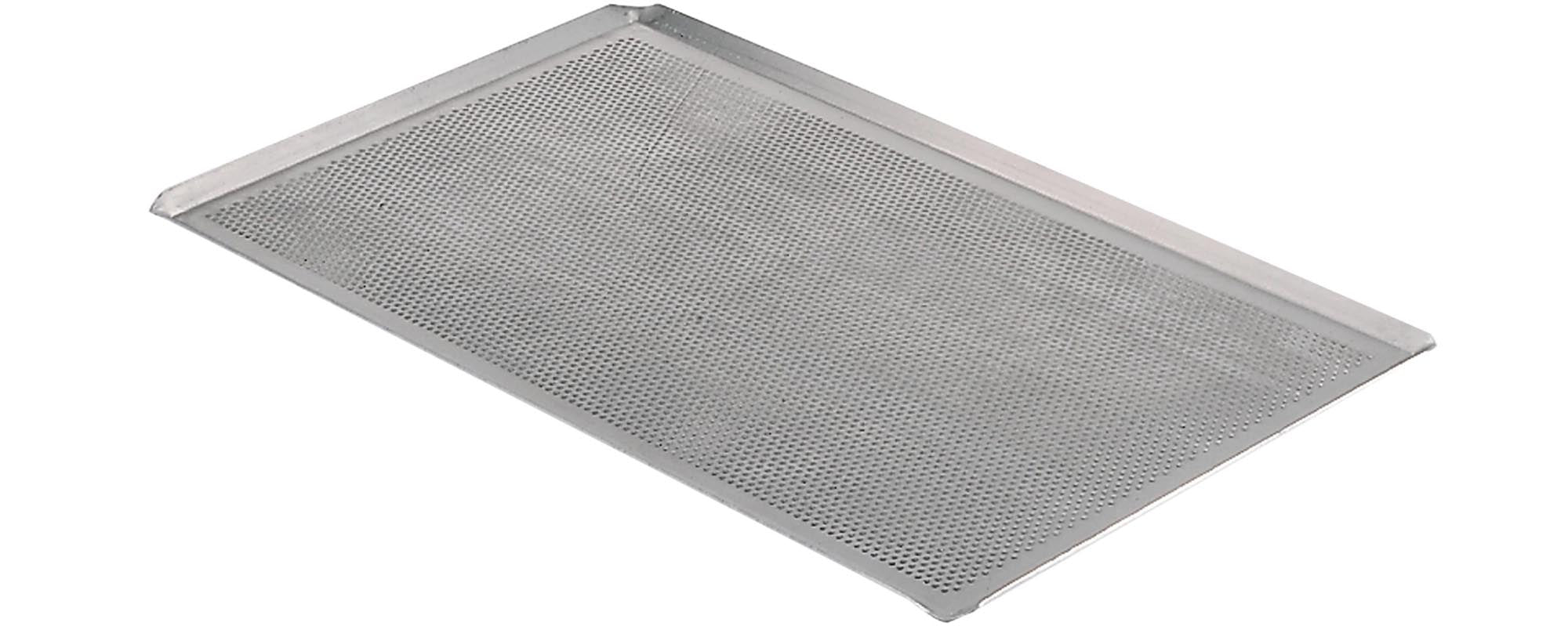 Baking sheet aluminum perforated 40x30cm h: 1cm with a sloping edge