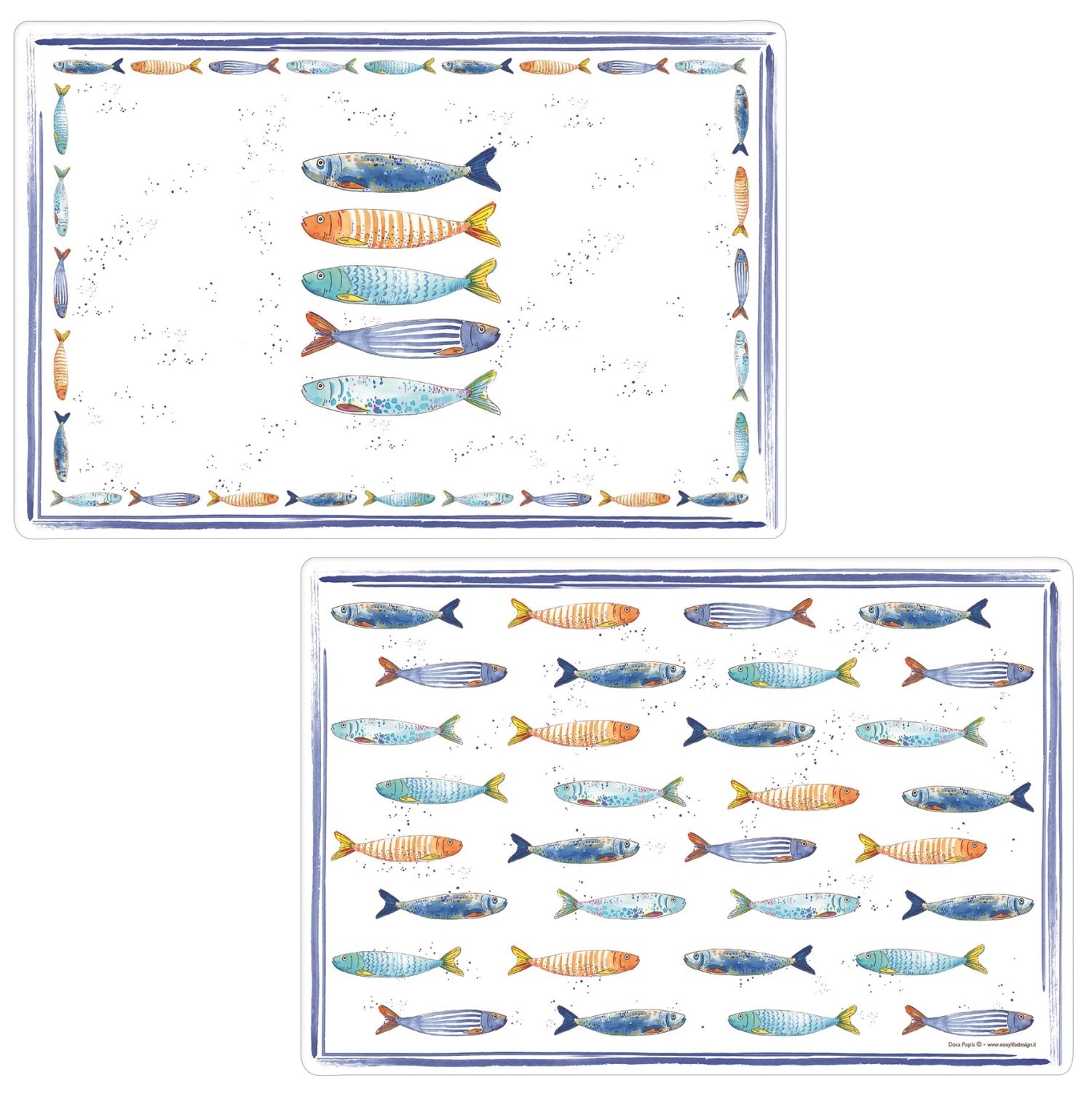 Bord de Mer Tischset doppelseitig 45x30cm in Mehrfarbig präsentiert im Onlineshop von KAQTU Design AG. Tischset ist von Easy Life