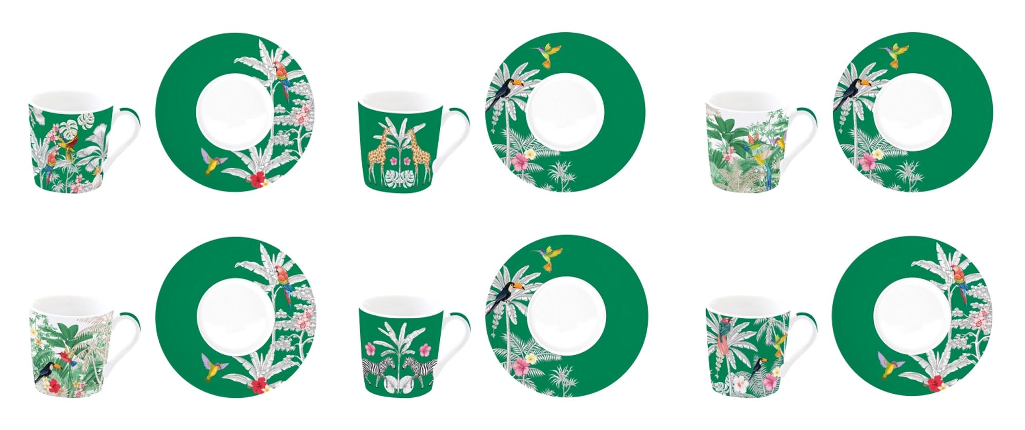 Set aus 6 stilvollen Espressotassen mit Untertassen, 100ml, von Easy Life. Ideal für Kaffeeliebhaber und elegante Tischdekoration.