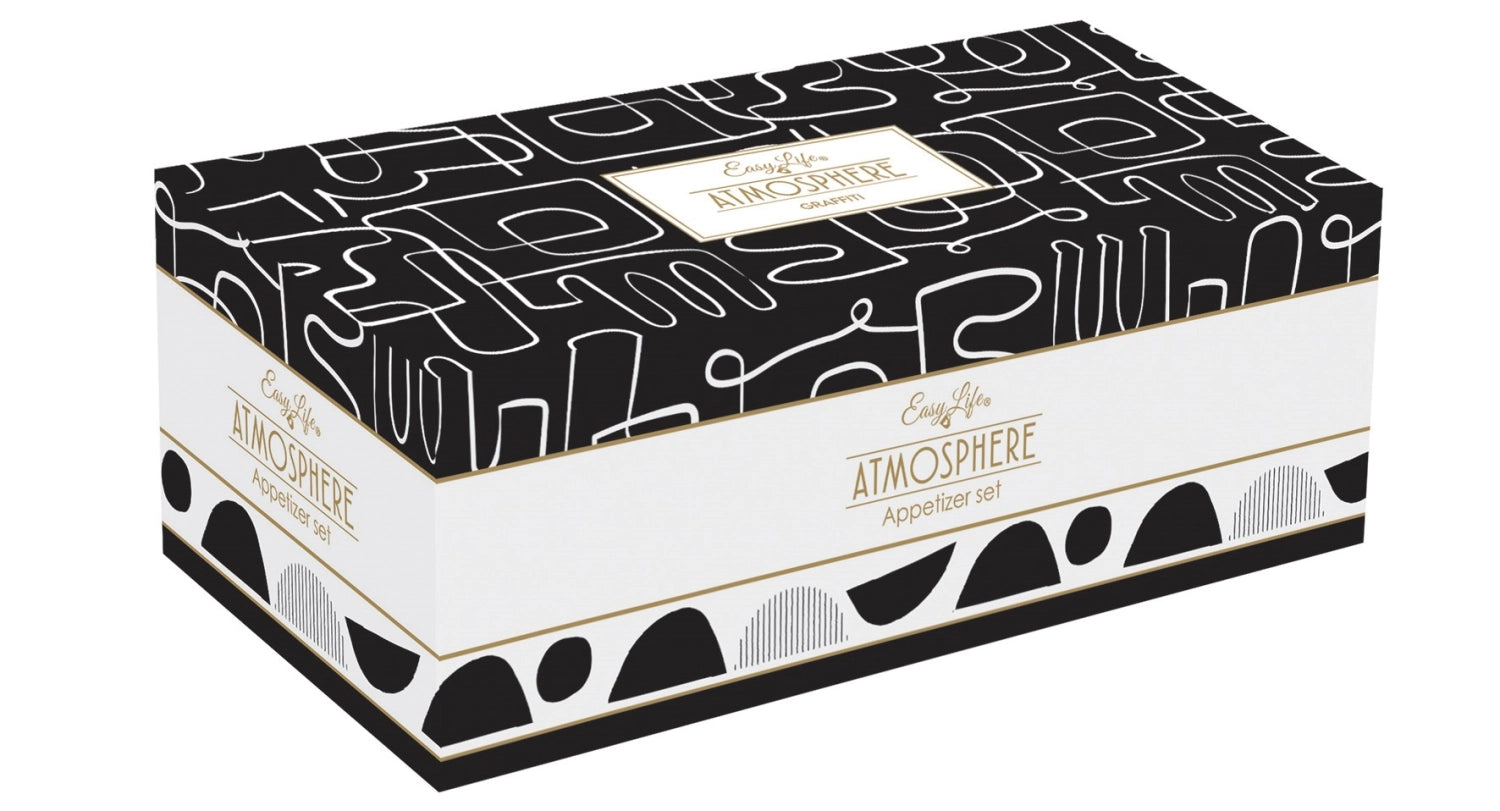 Graffiti Appetizer Set mit 4 Schälchen, 29x13cm