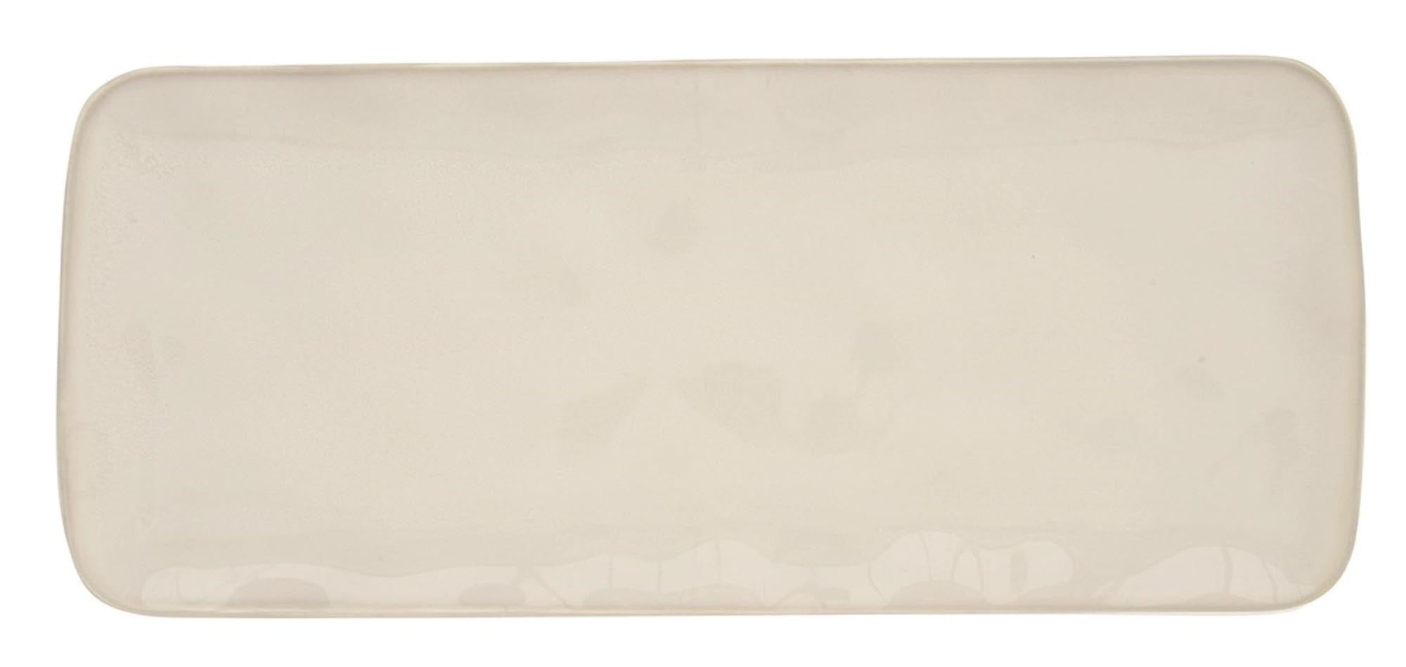 Elegante, rechteckige Porzellanplatte (36x16cm) von Easy Life: robust, kratzfest, spülmaschinengeeignet, zeitloses Design in Weiss.
