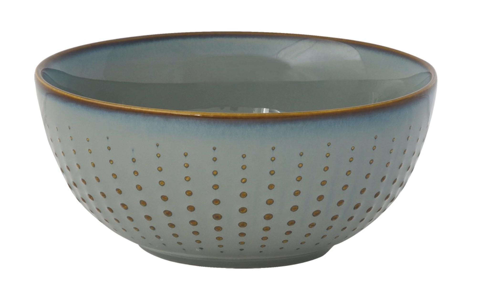 Elegante Porzellanschüssel D16cm, Celadon-Farbe, Tropfenmuster, ideal für Snacks/Salate, spülmaschinenfest, robust, von Easy Life.