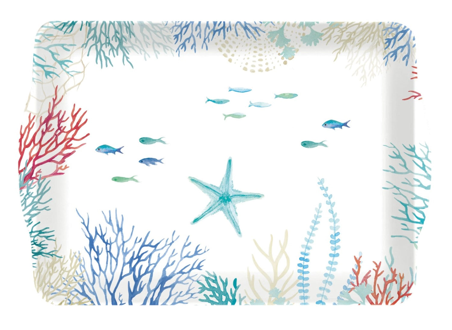 Under the Sea Tablett m. Griffen 33x22cm in Mehrfarbig präsentiert im Onlineshop von KAQTU Design AG. Tablett ist von Easy Life