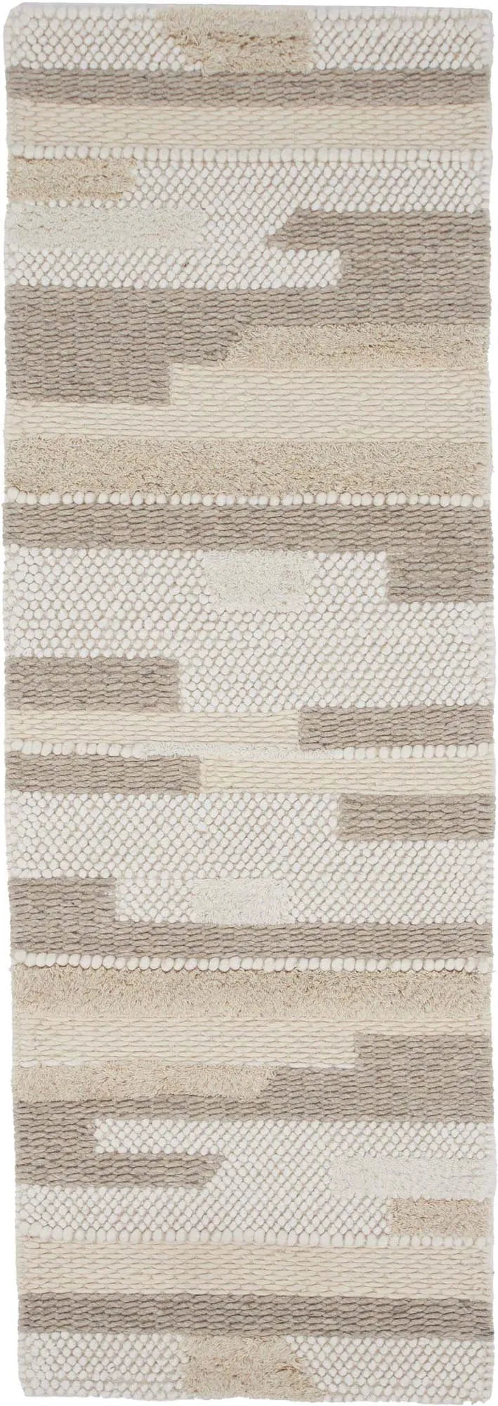 Luxuriöser Sixten Teppich aus Wolle, 200x70 cm, creme-beige, modern, schmutzabweisend, ideal für Flure.